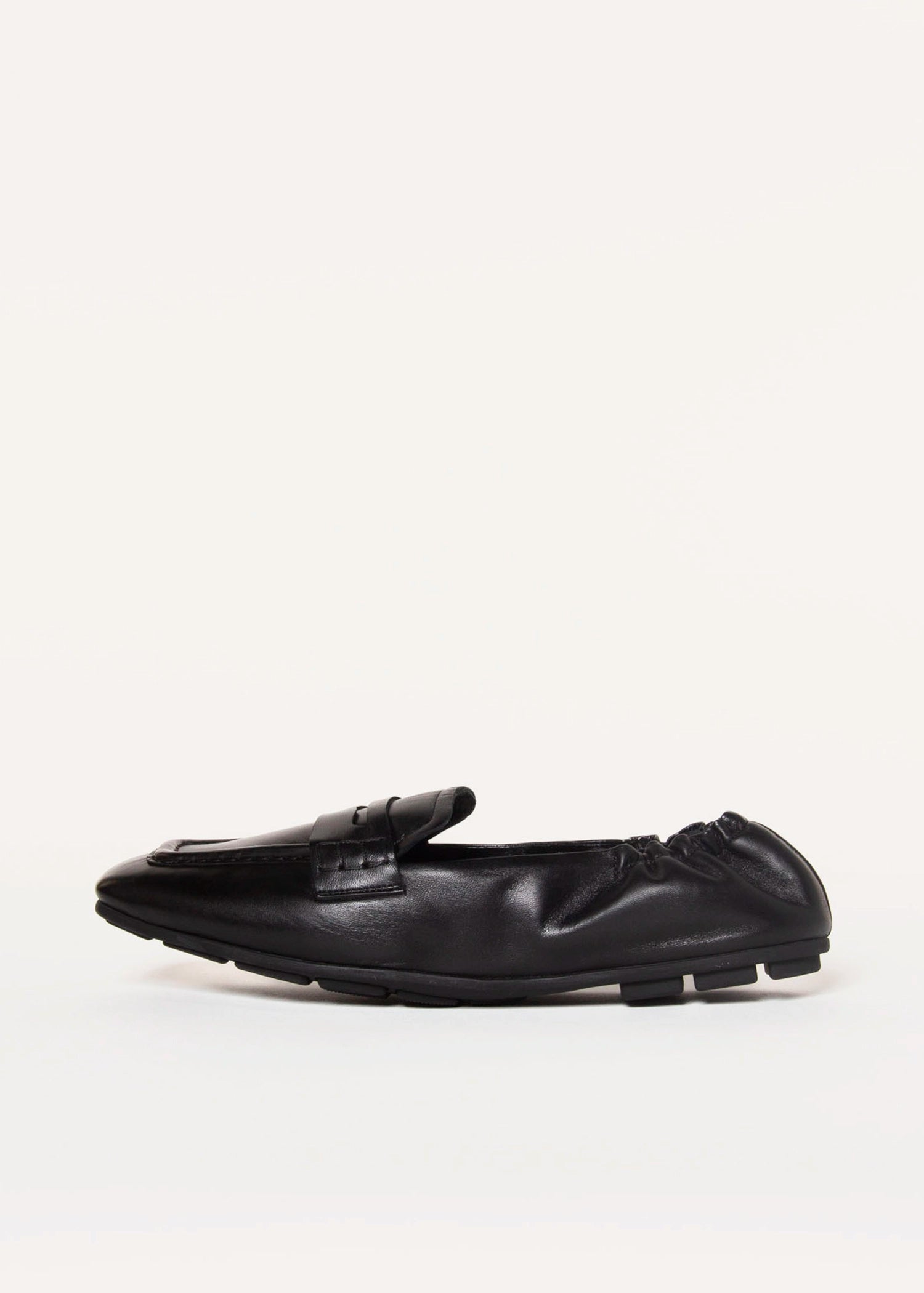 swatch_Black Leather driving moccasin loafers shoes