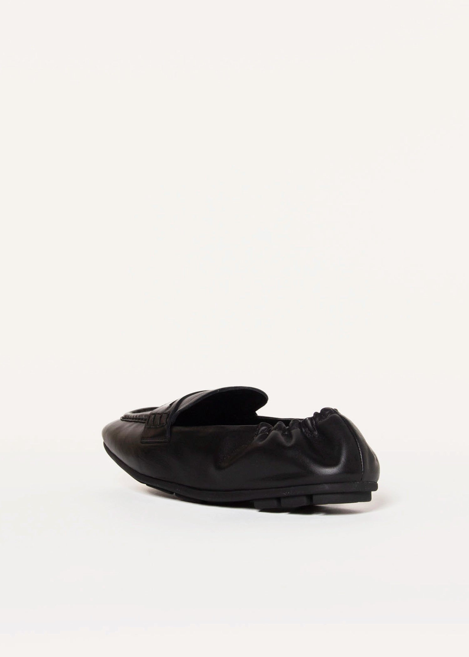 swatch_Black Leather driving moccasin loafers shoes