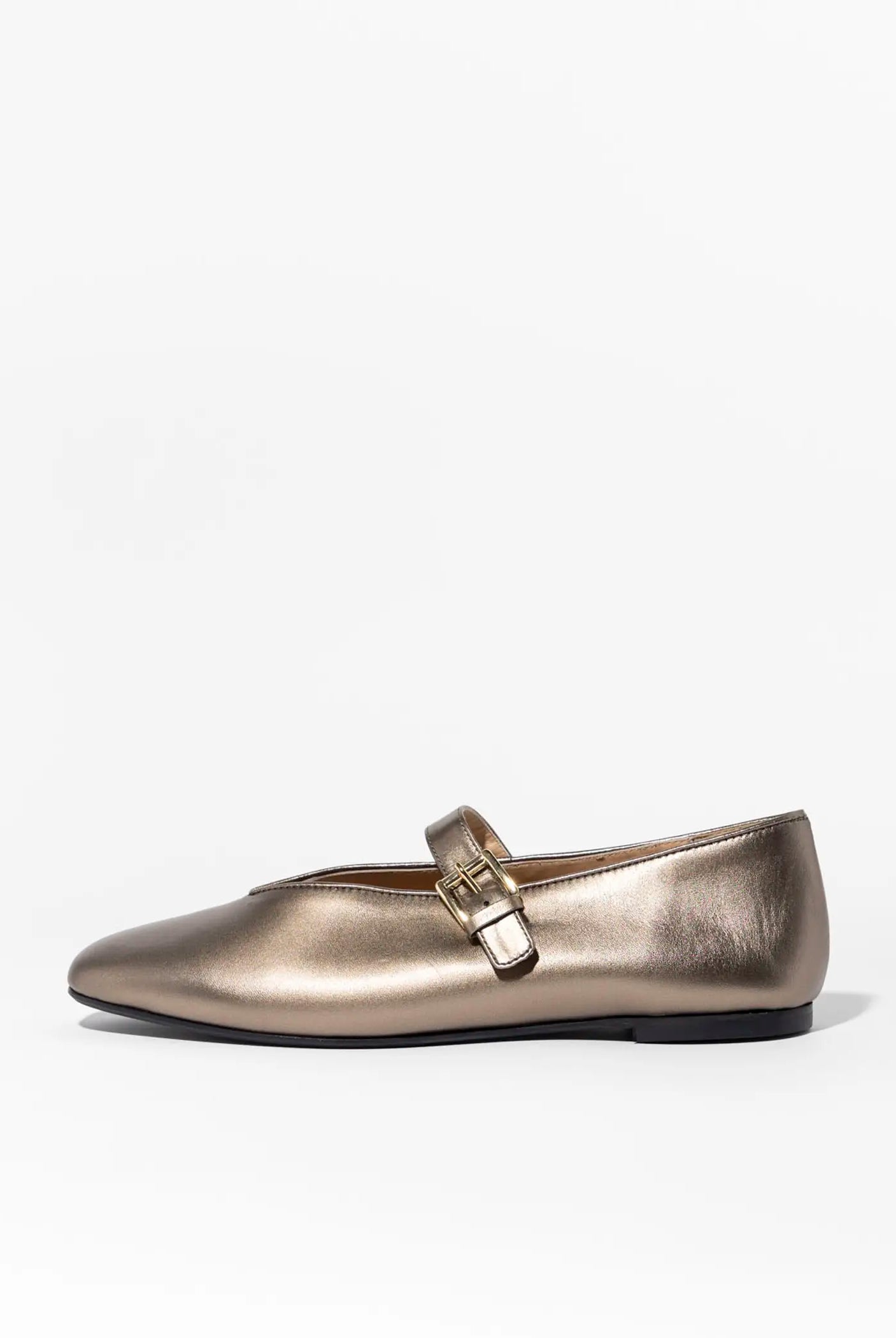 swatch_bronze leather leather mary jane flat shoes