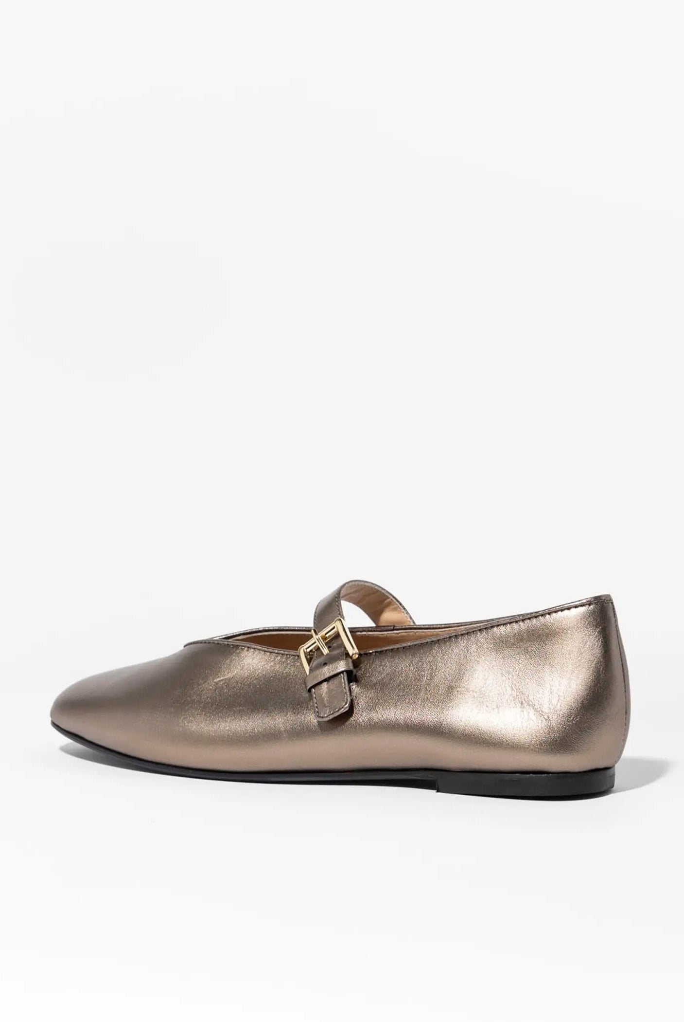 swatch_bronze leather leather mary jane flat shoes