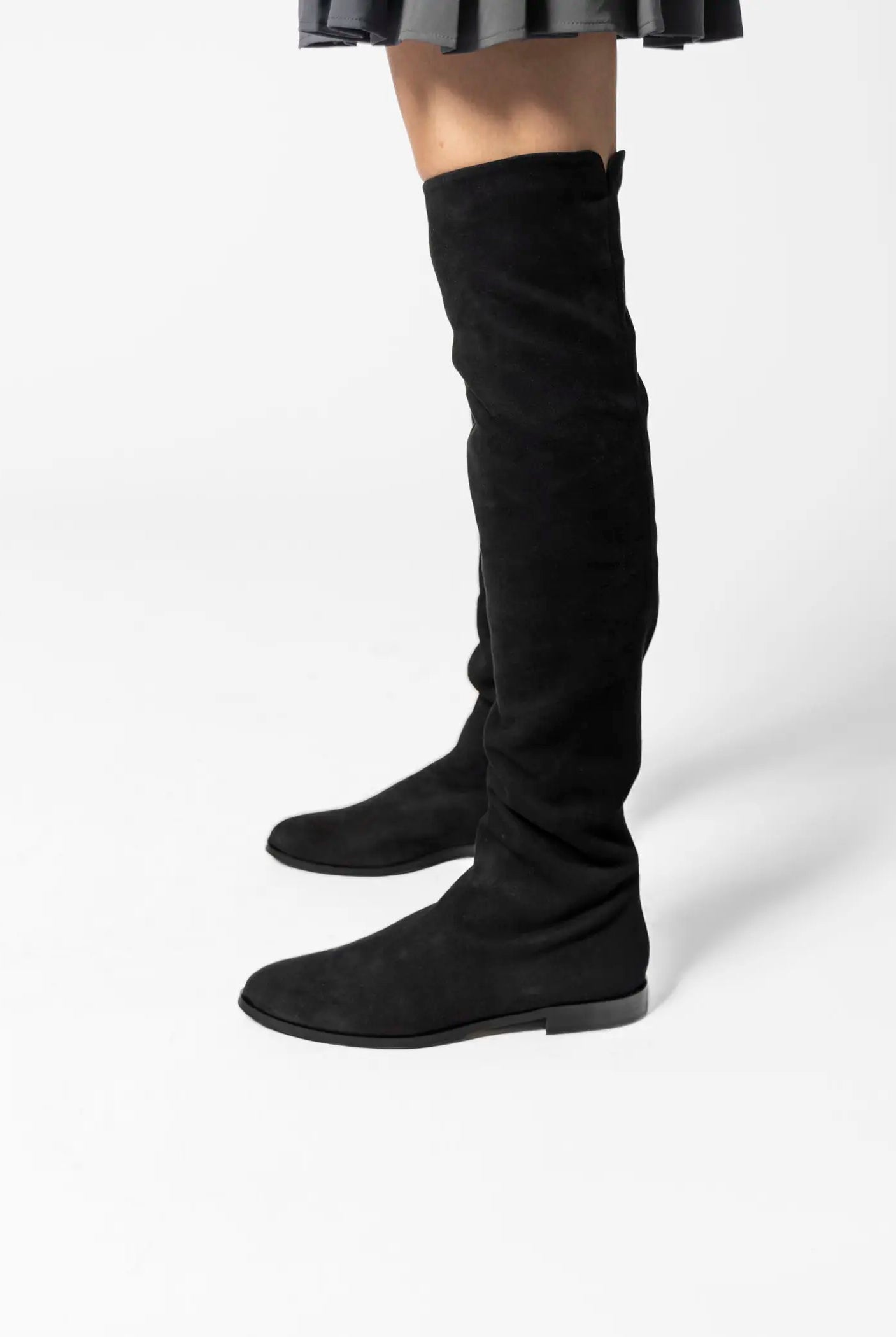 swatch_black suede over the knee suede boot boots