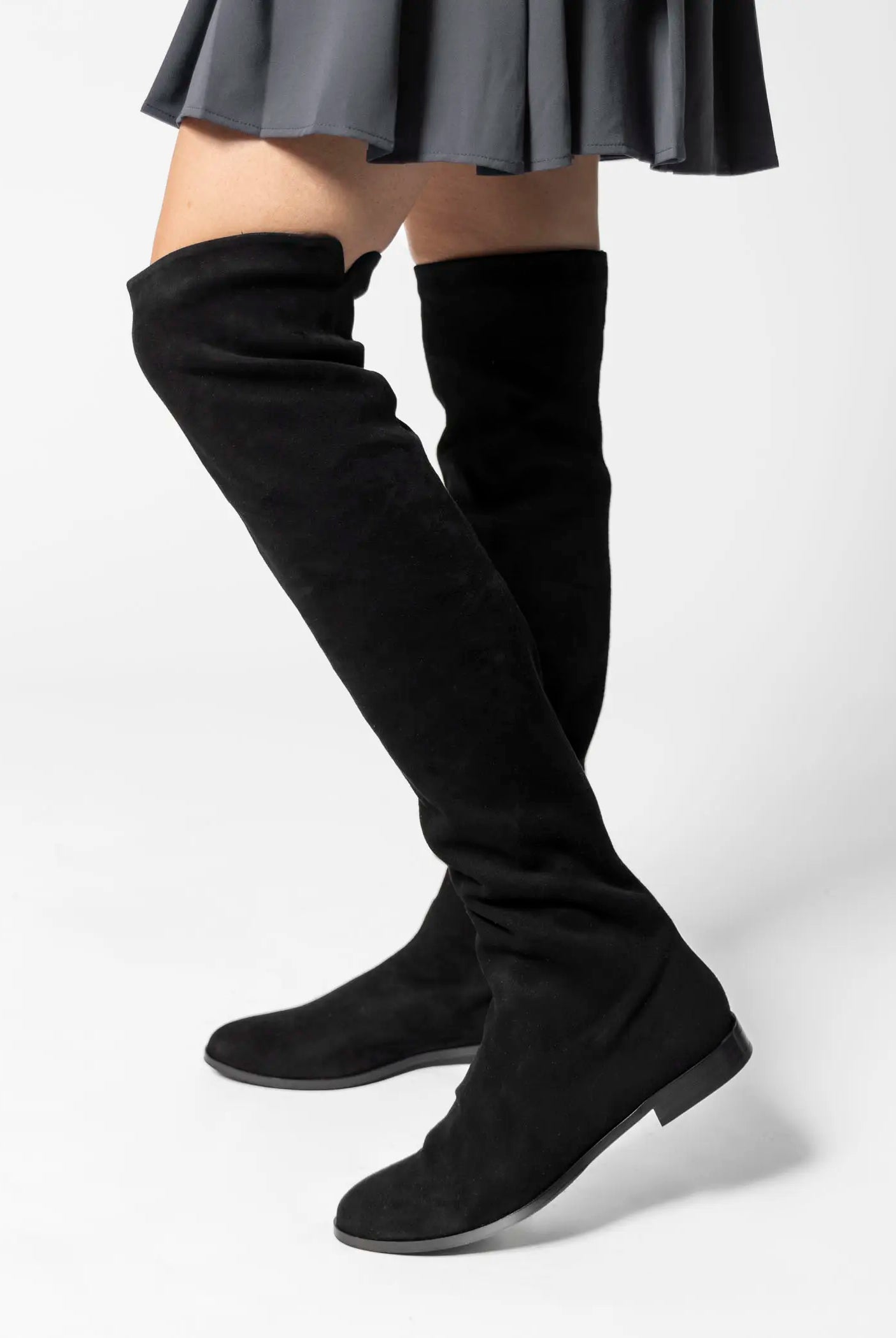swatch_black suede over the knee suede boot boots