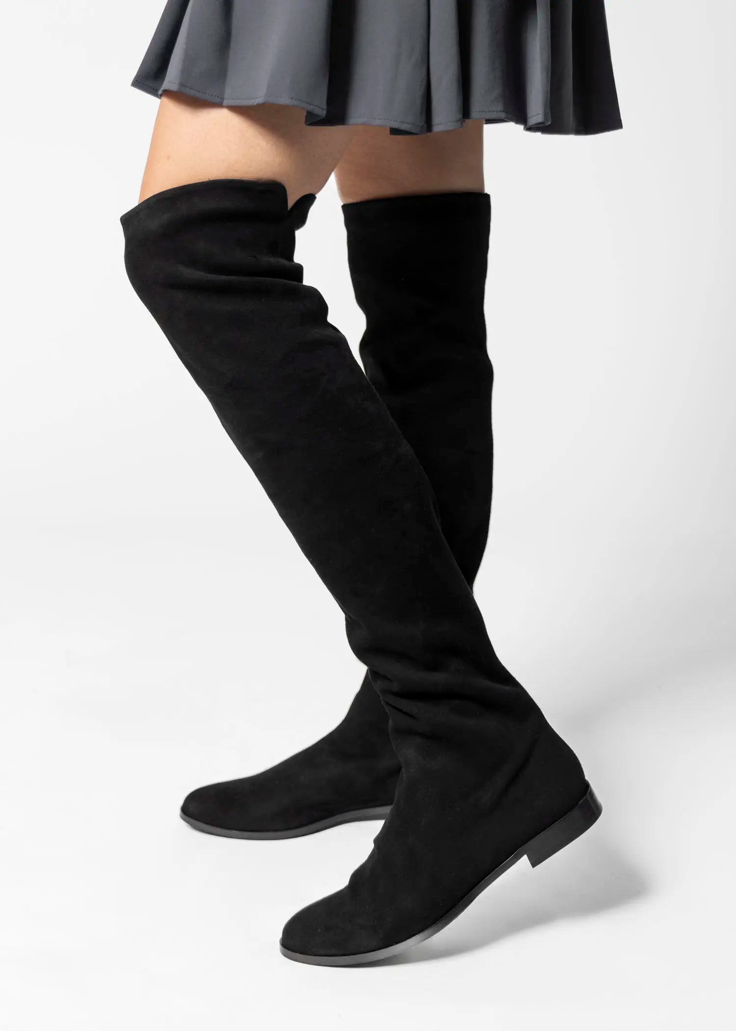 swatch_black suede over the knee suede boot boots