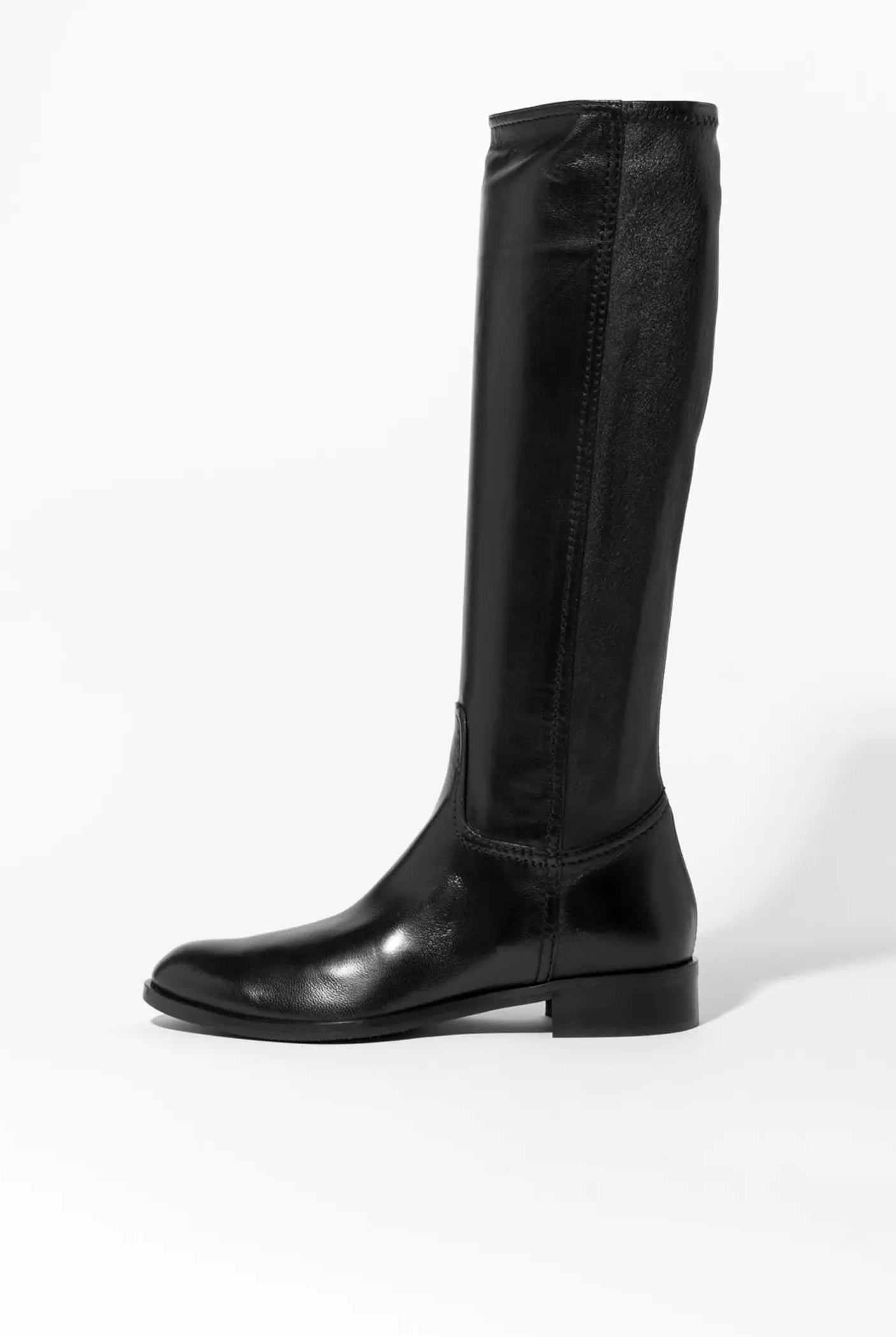 swatch_black leather leather riding boot boots