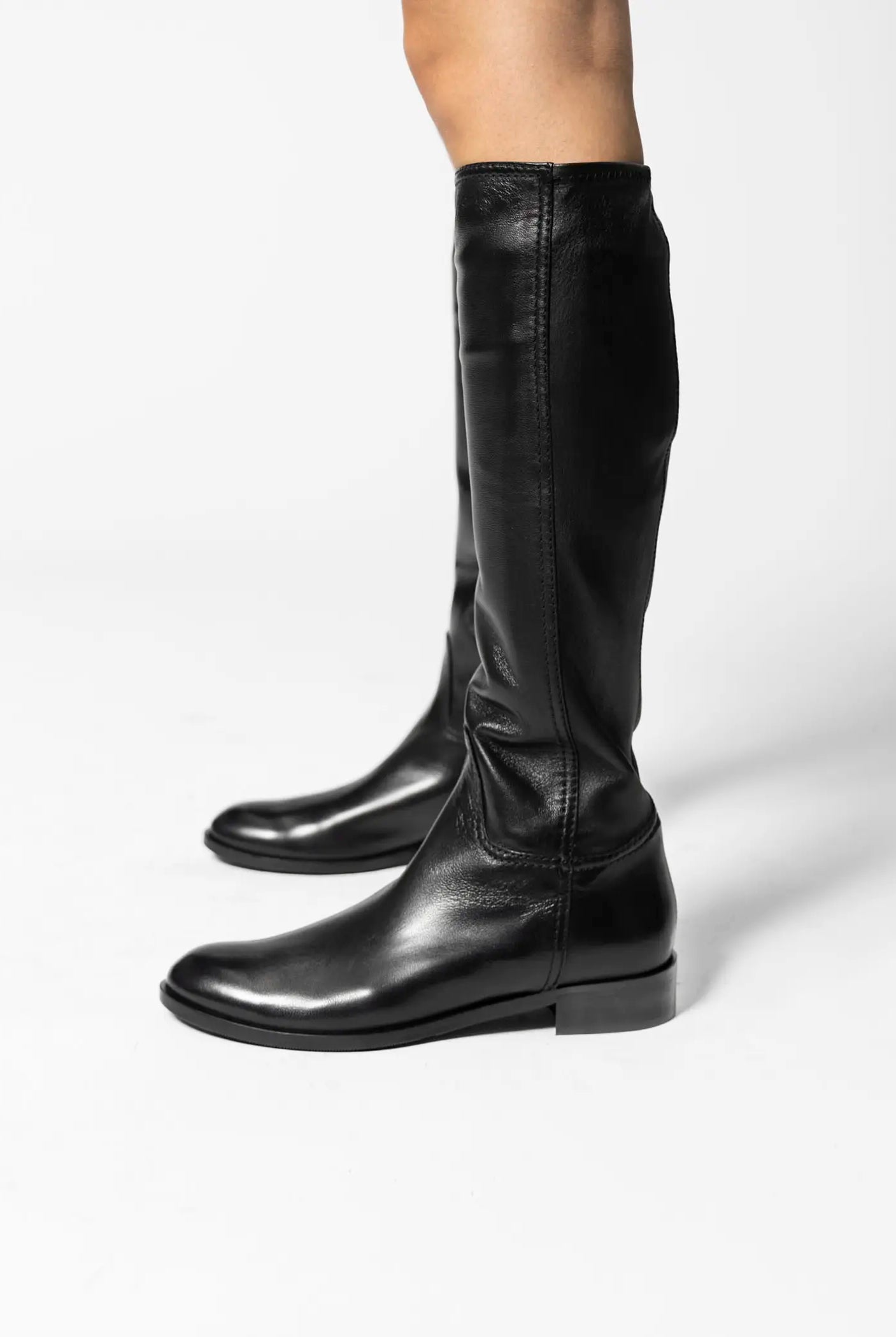 swatch_black leather leather riding boot boots