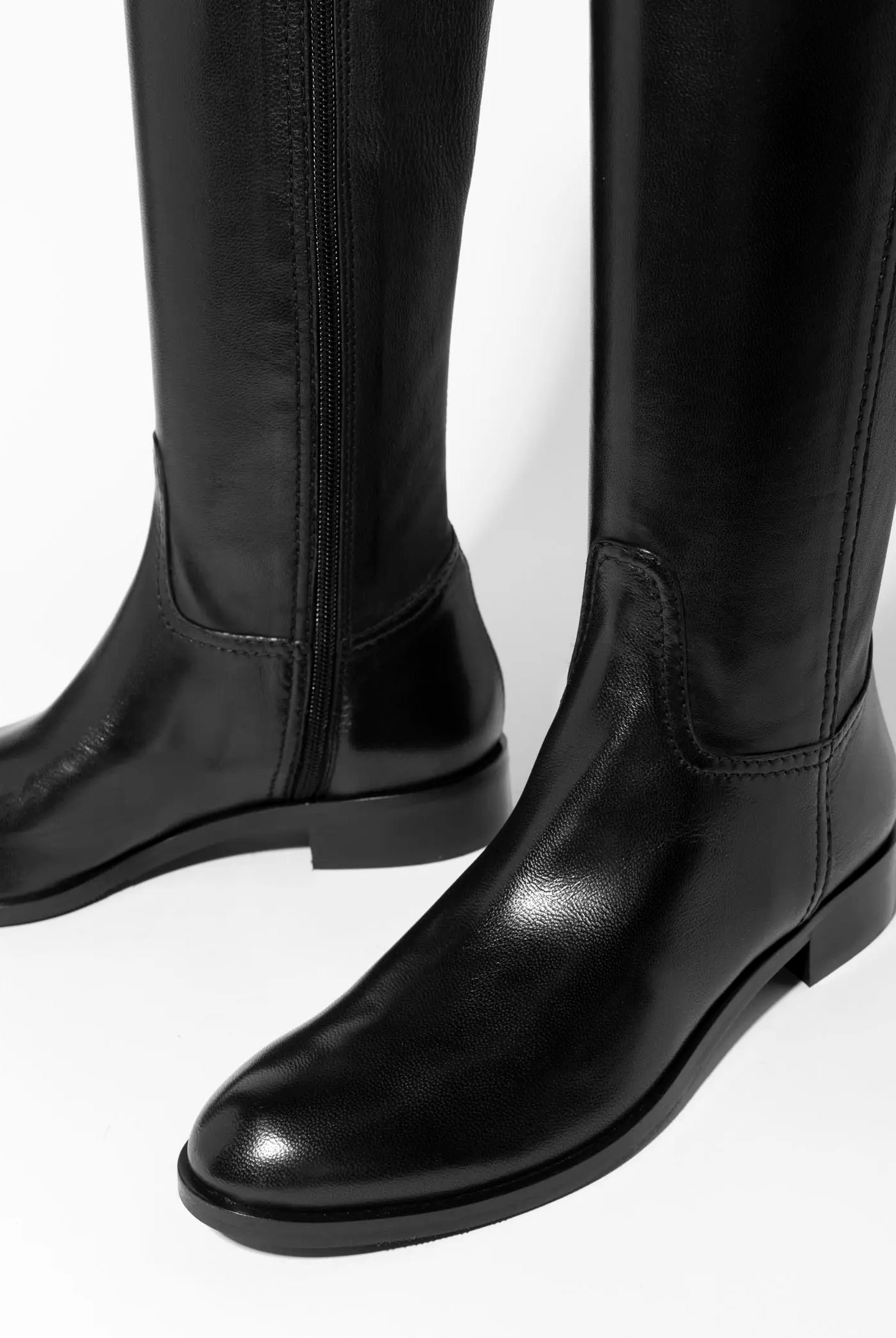 swatch_black leather leather riding boot boots