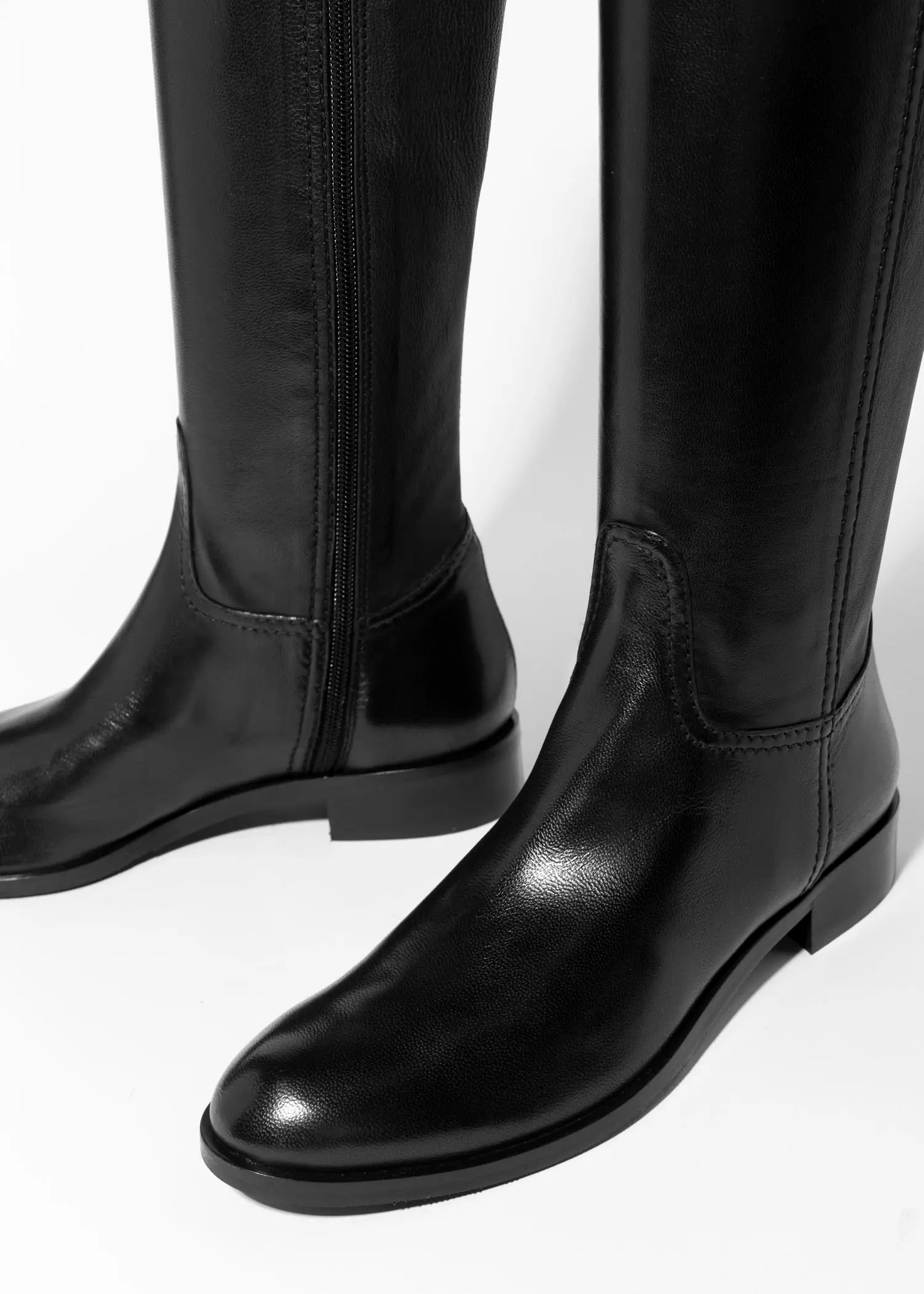 swatch_black leather leather riding boot boots