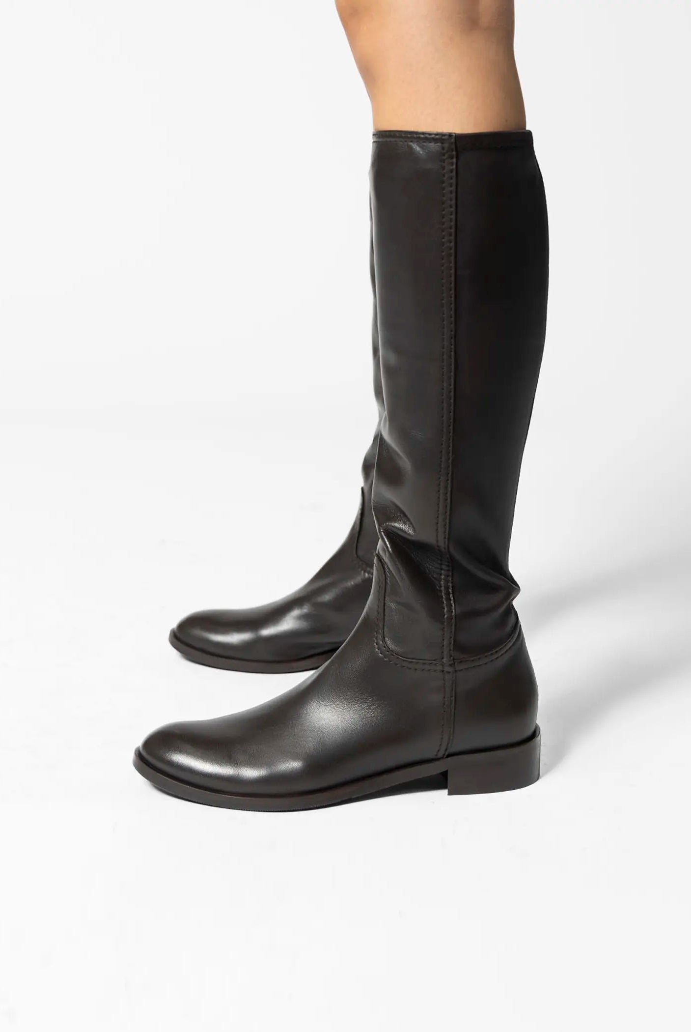 swatch_dark brown leather leather riding boot boots