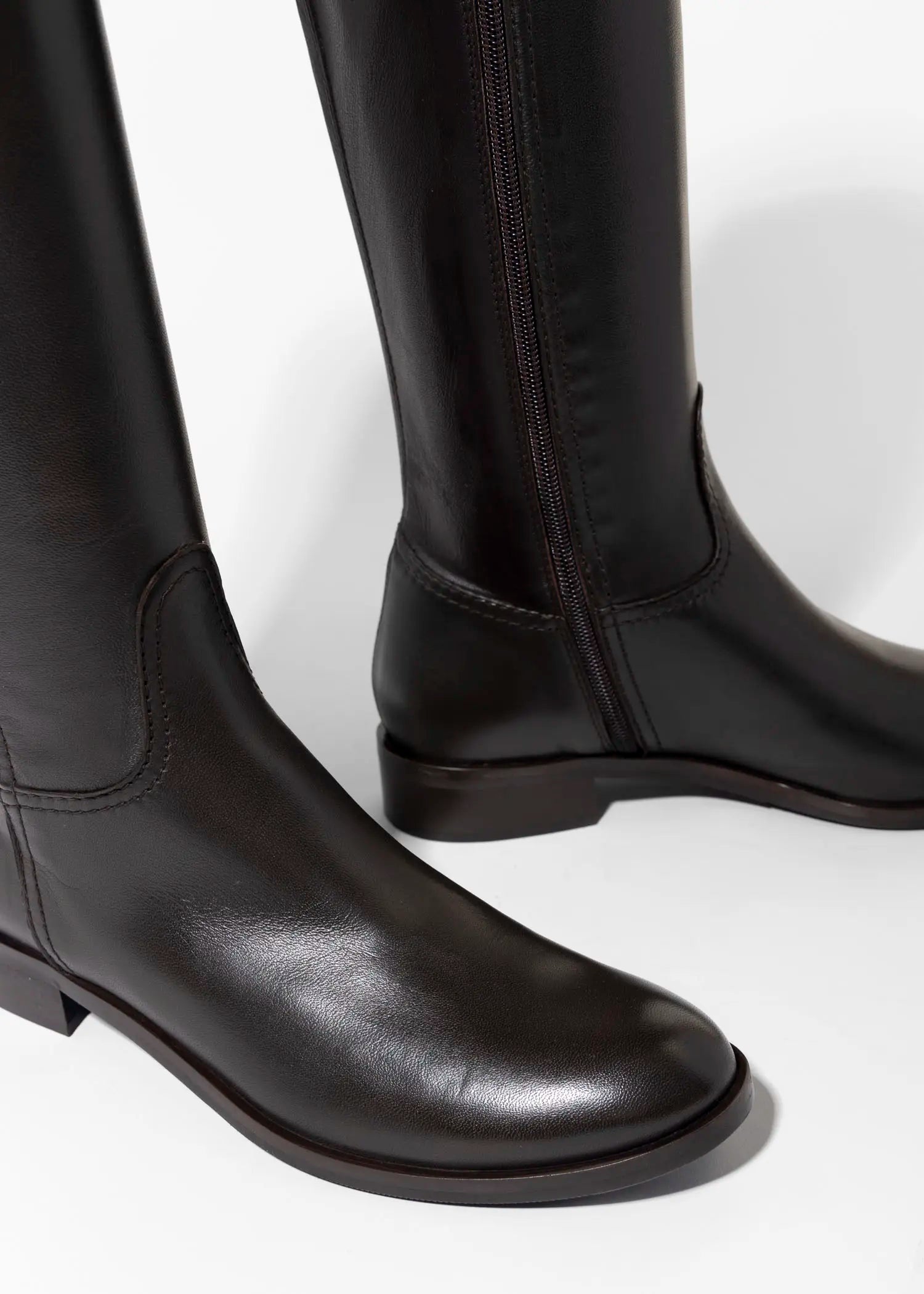 swatch_dark brown leather leather riding boot boots
