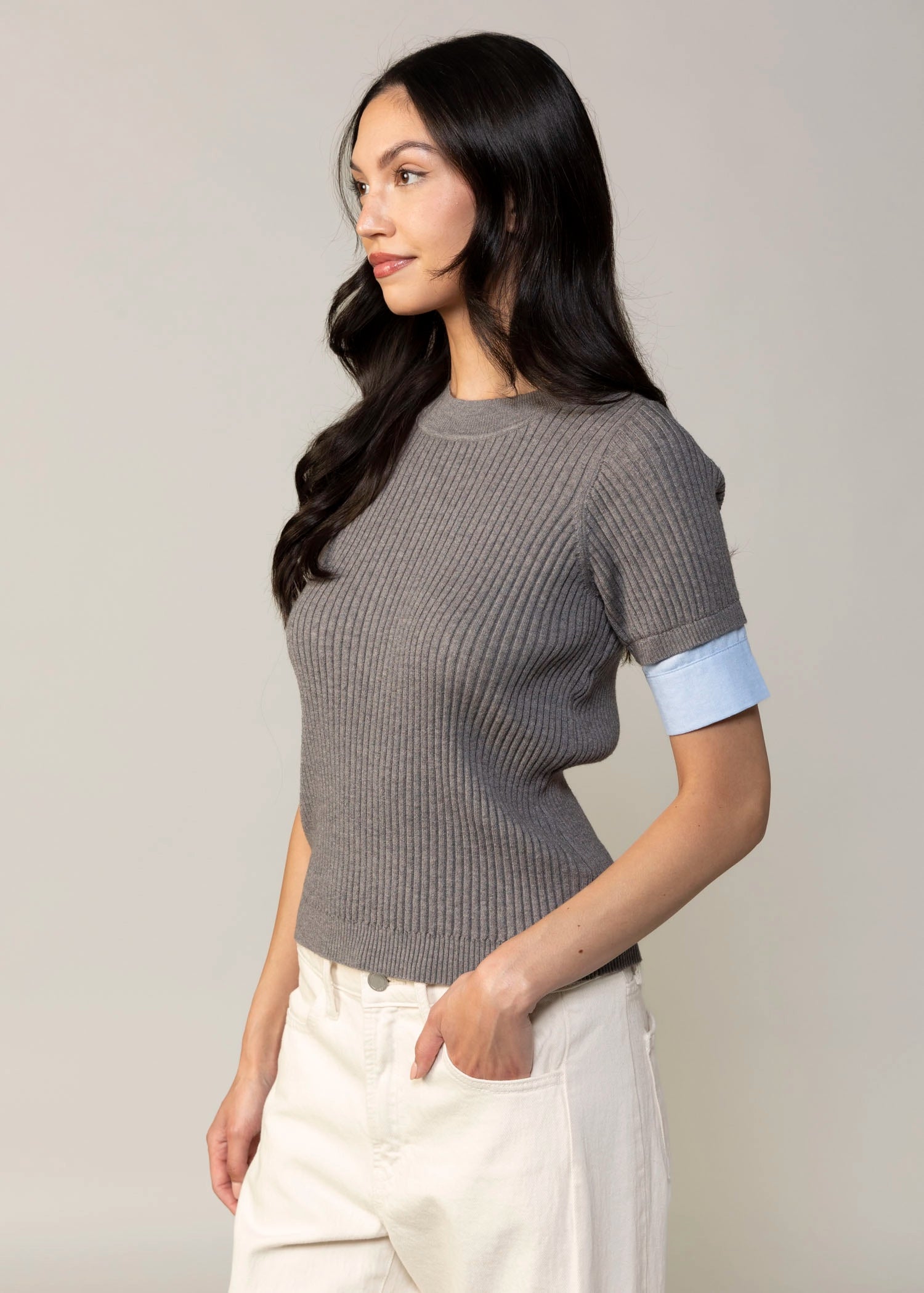 swatch_Grey central park west sienna contrast cuff sweater