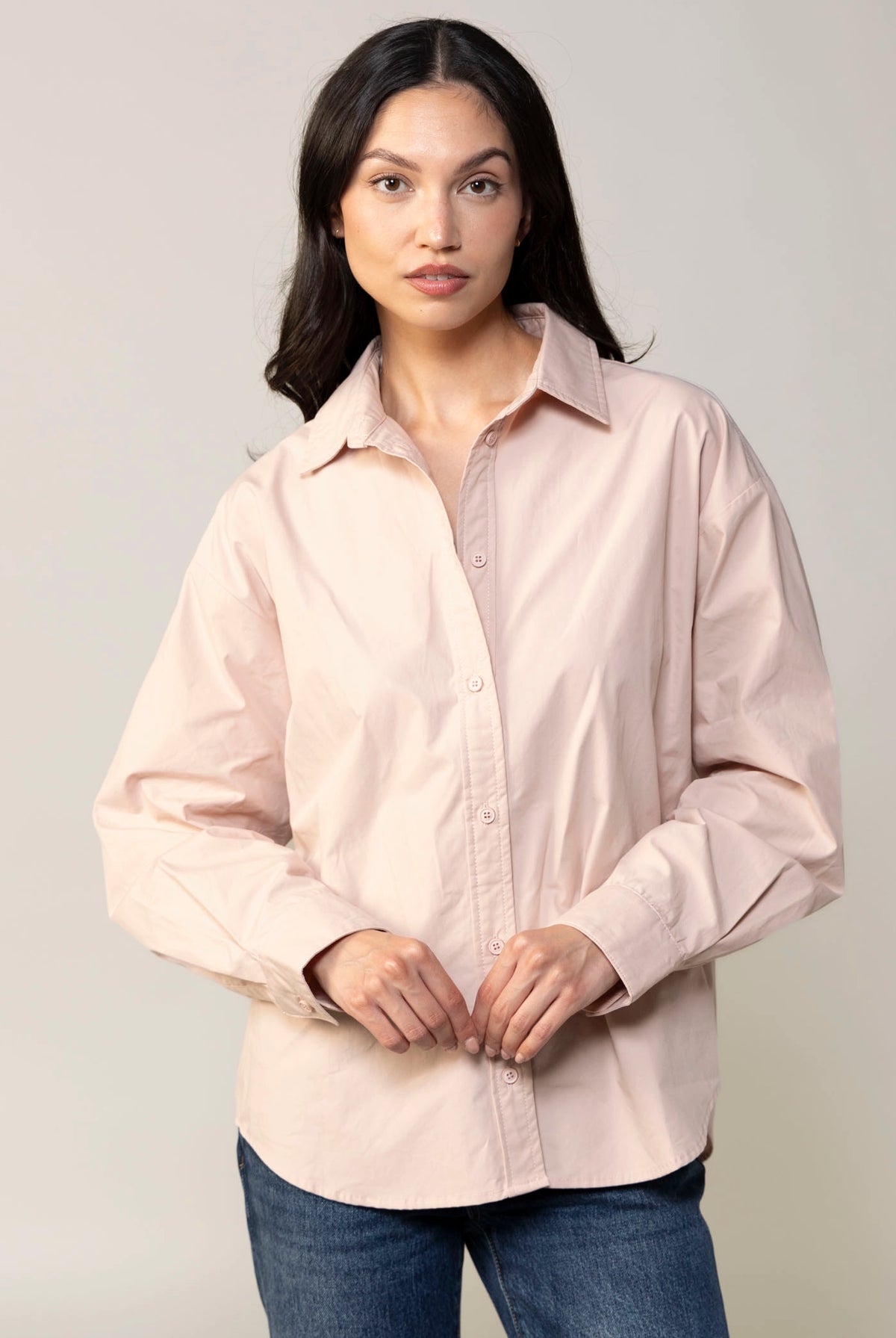 swatch_Pale Pink oversized button down shirt