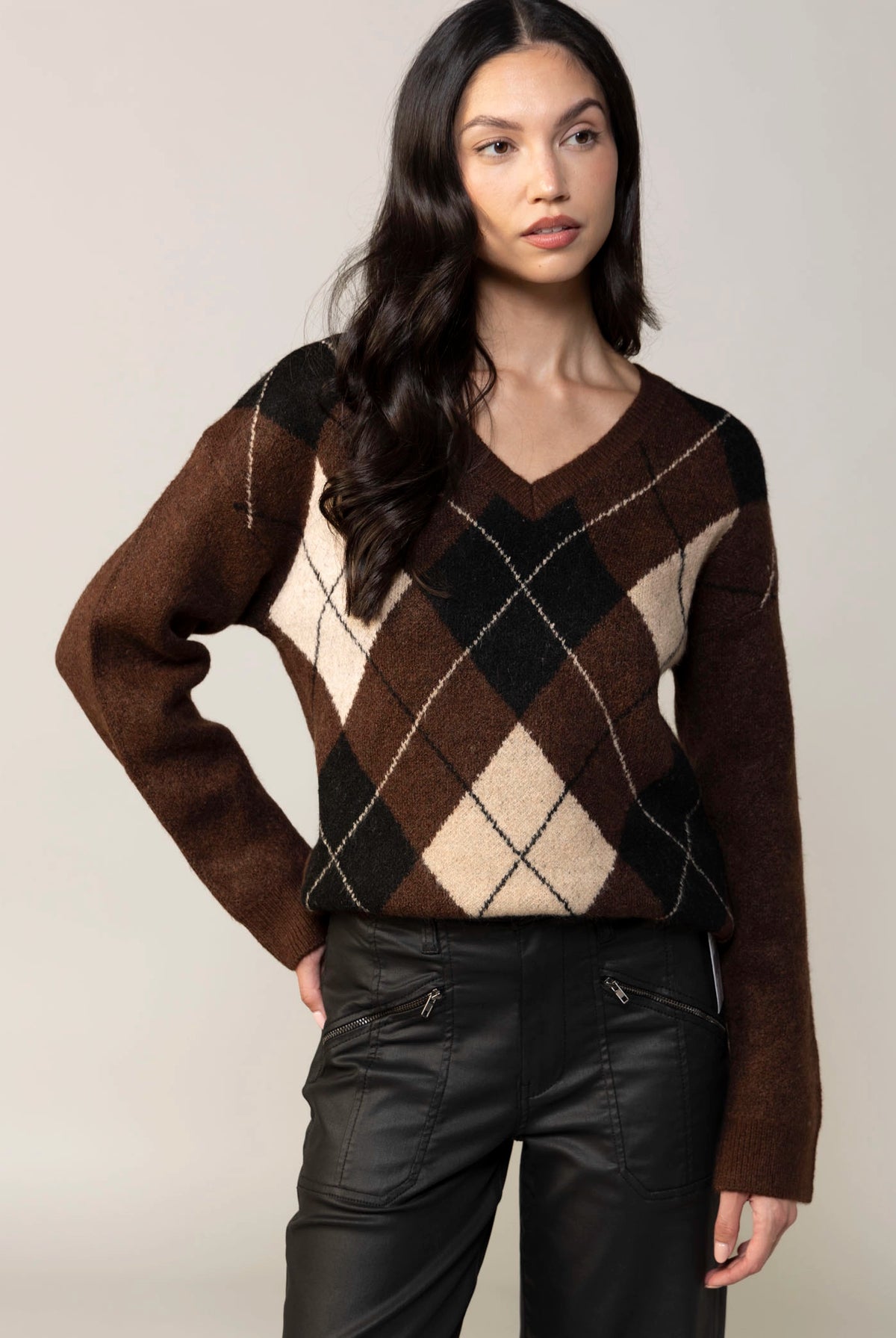 swatch_Nutmeg kut from the kloth kimberly argyle sweater