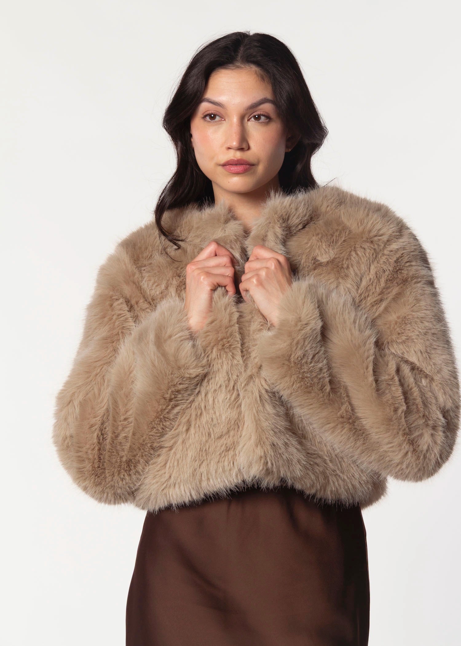 swatch_Sand prime asset faux fur jacket