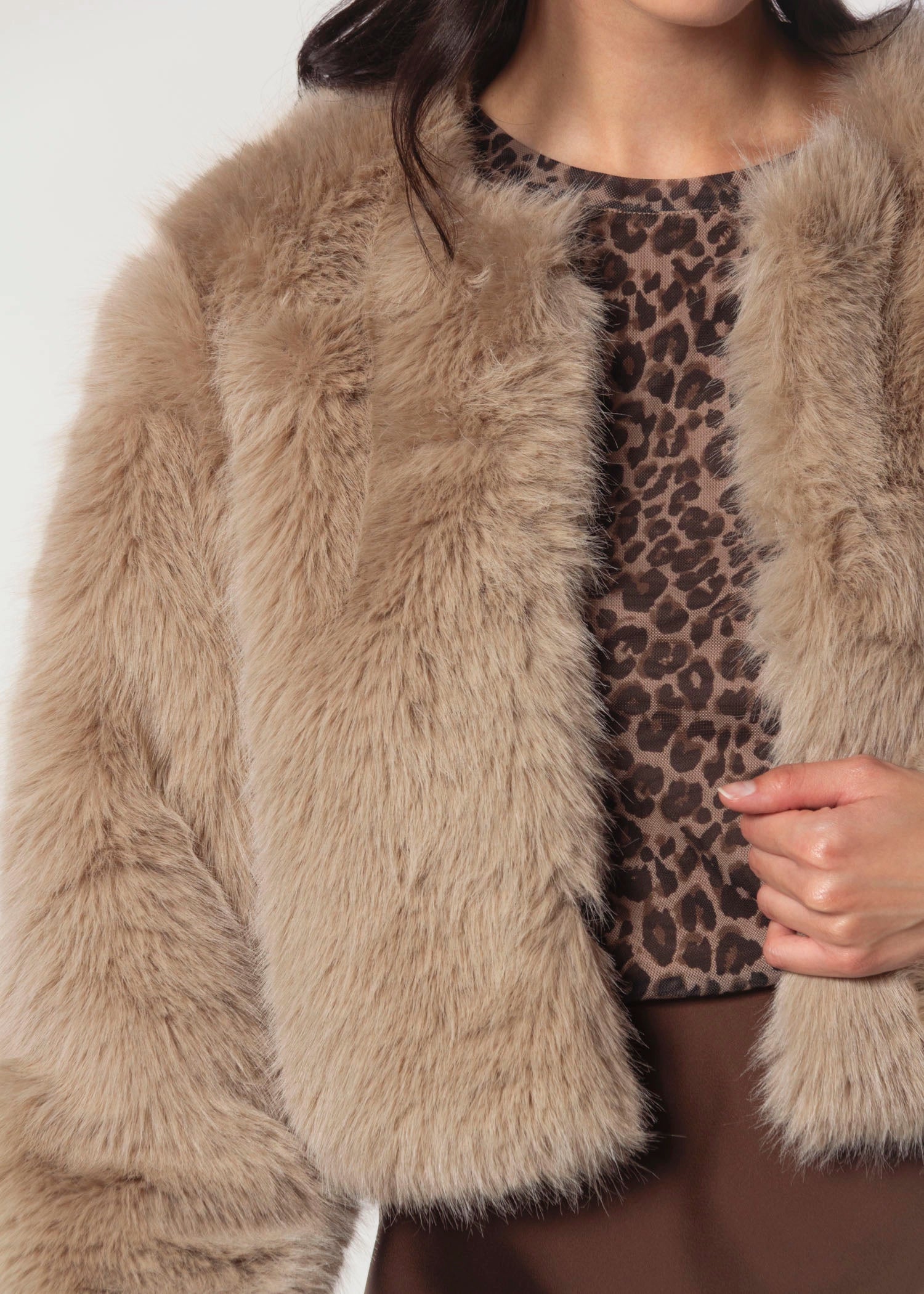 swatch_Sand prime asset faux fur jacket
