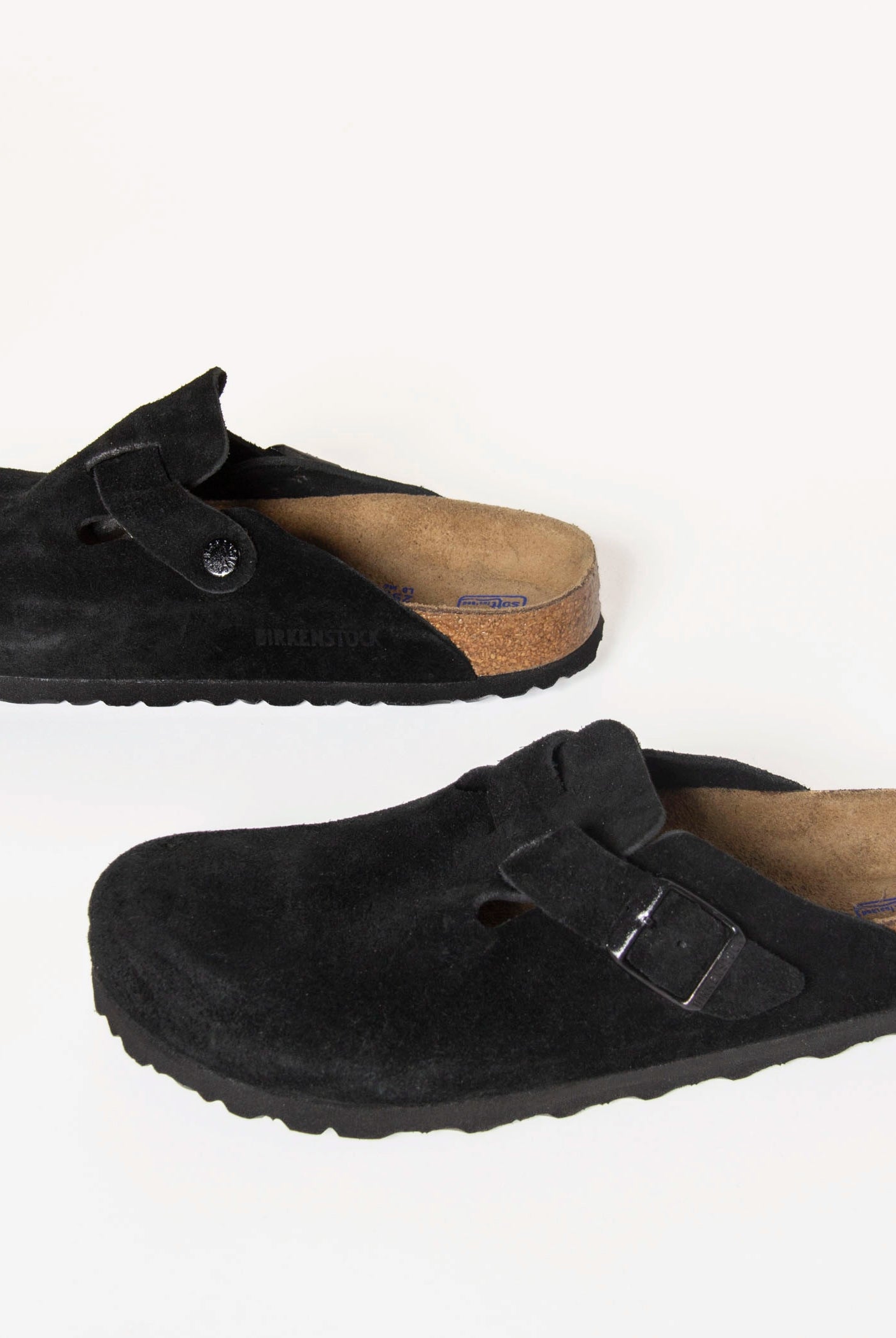 swatch_Black suede boston clog clogs