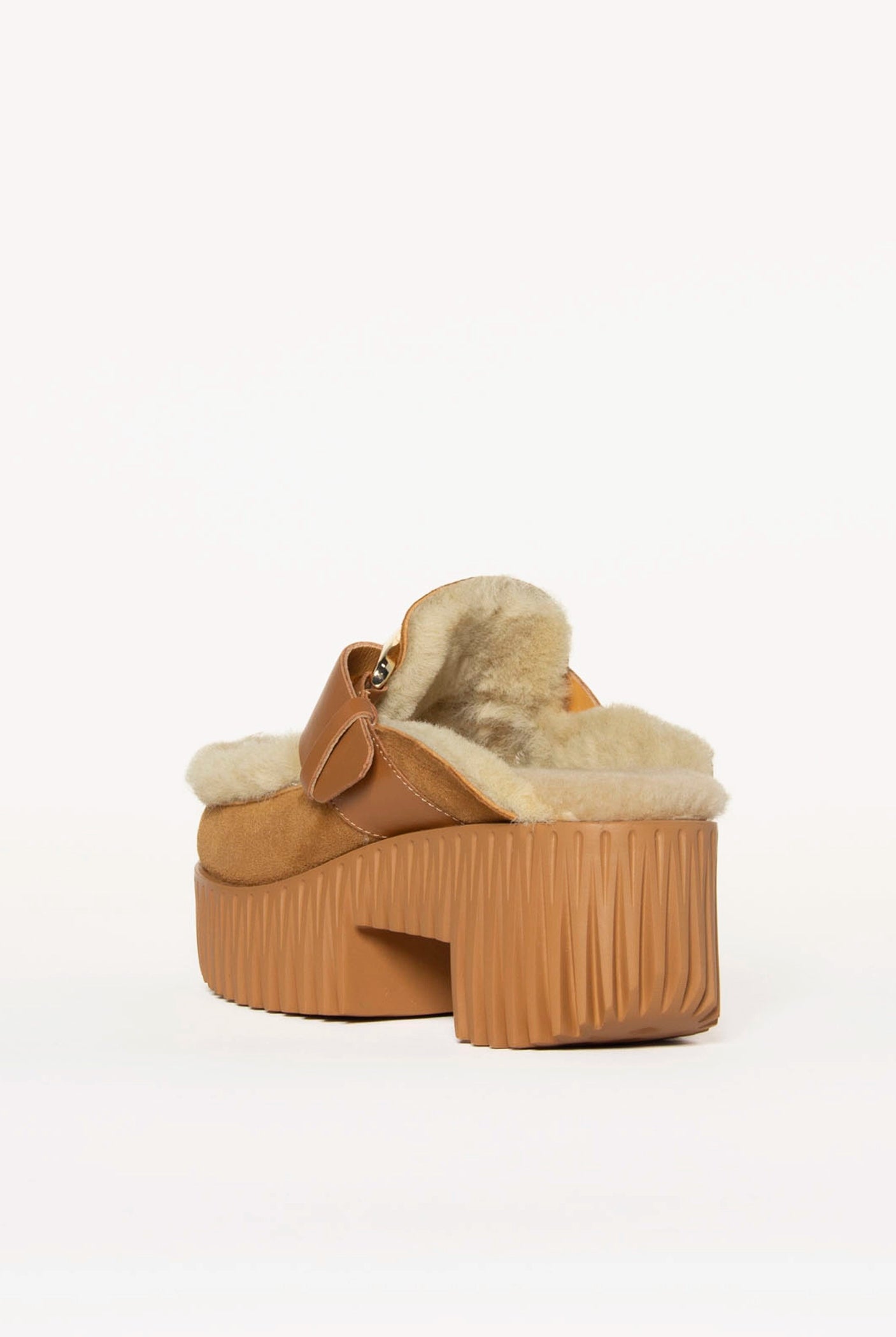 swatch_Camel plia amber shearling clog