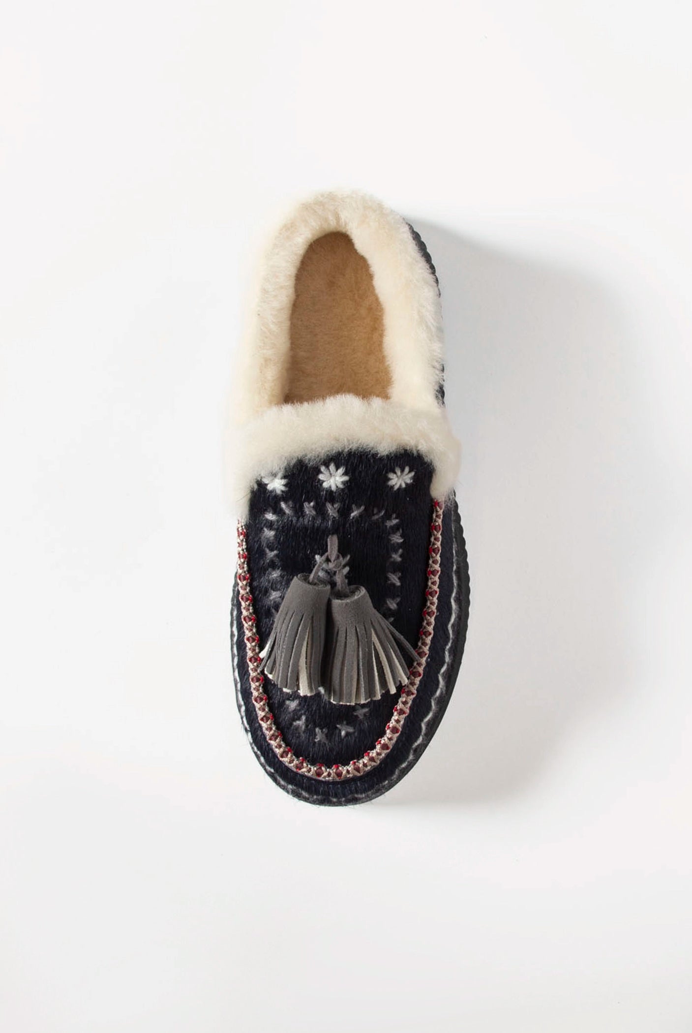 swatch_Navy shearling lined moccasin