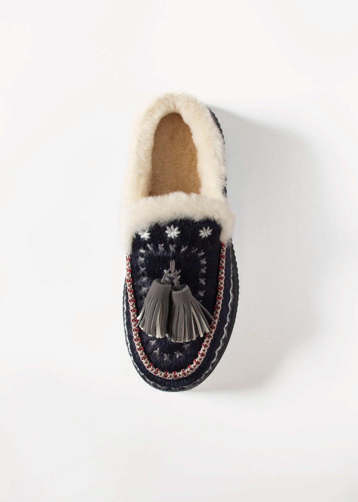 swatch_Navy shearling lined moccasin