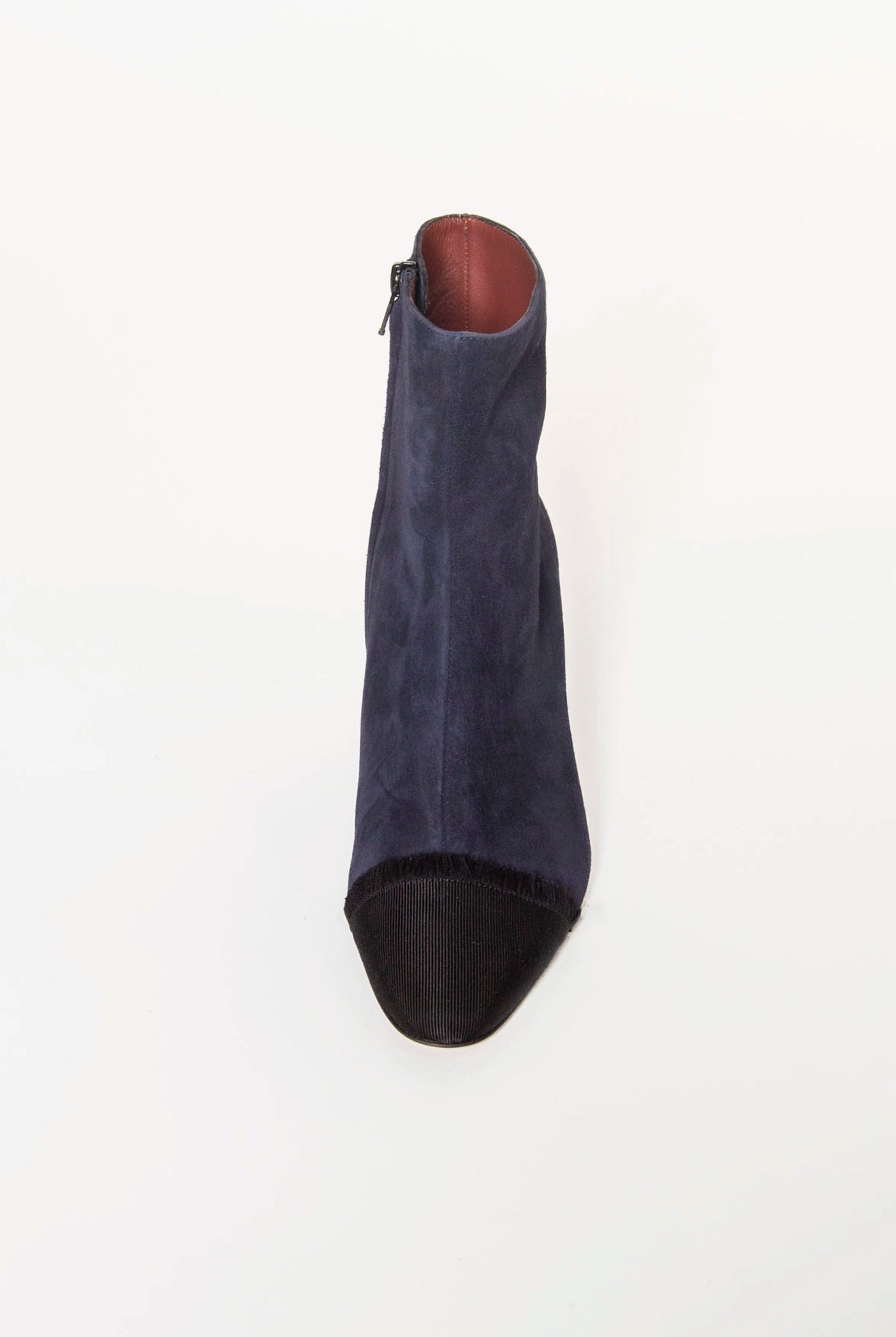 swatch_Navy Suede heeled ankle boot