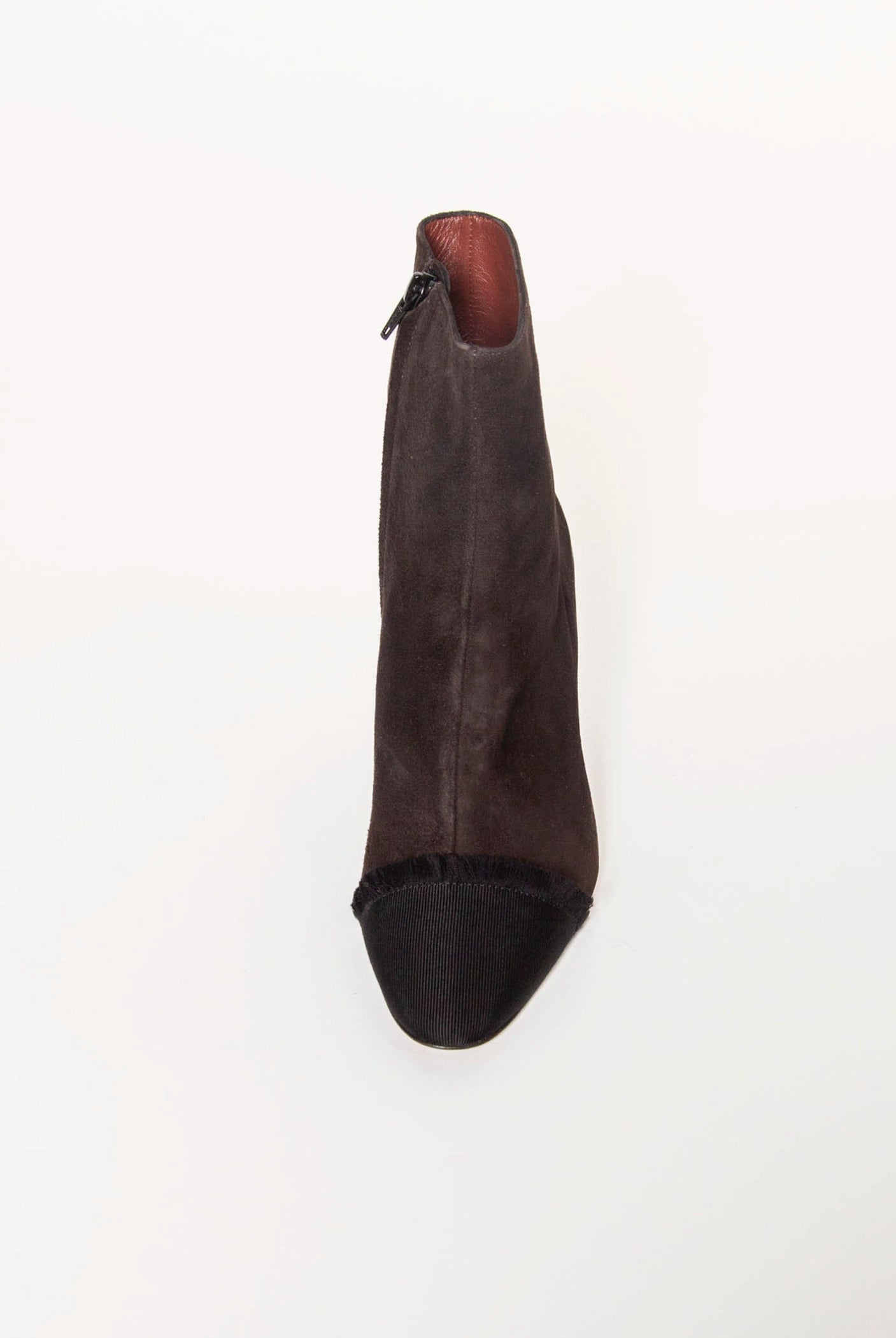 swatch_Chocolate Suede heeled ankle boot