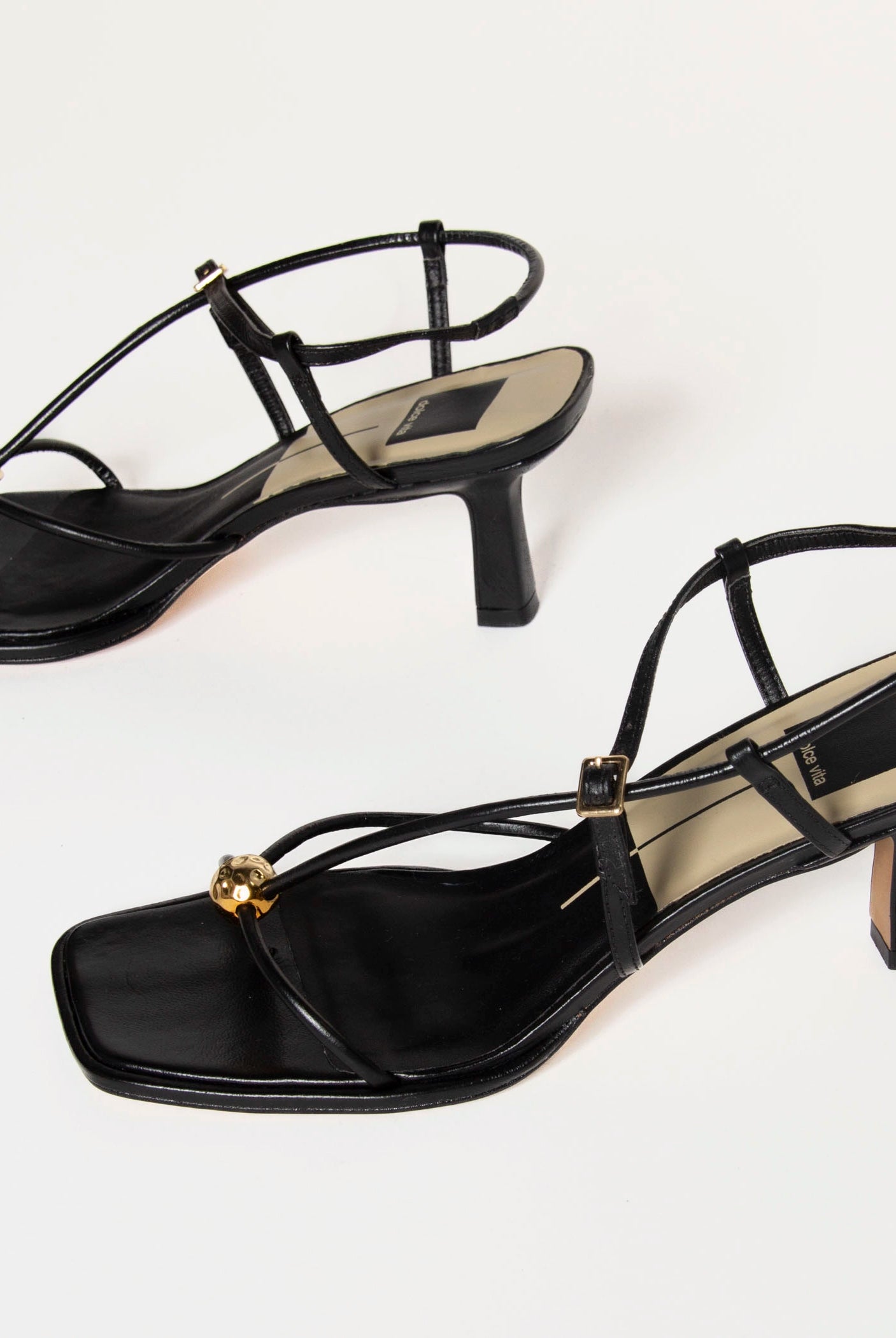 swatch_Black Leather mylee heeled sandal shoes