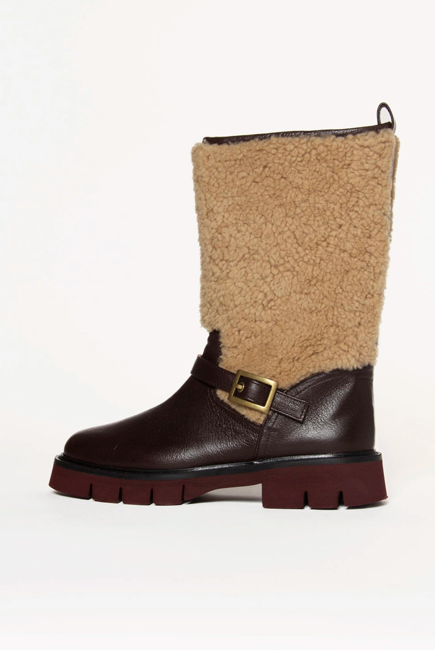 swatch_Natural/Brown shearling boot