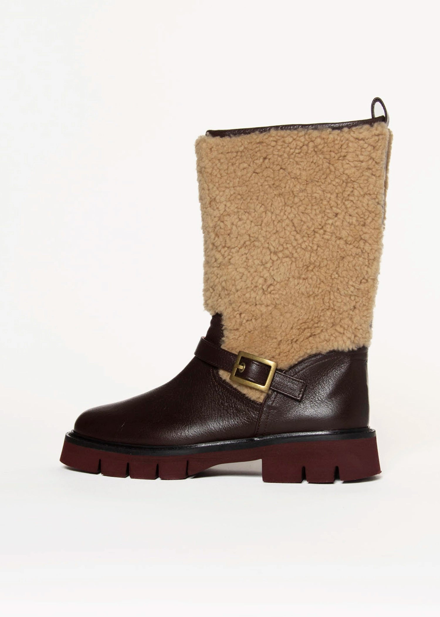 swatch_Natural/Brown shearling boot