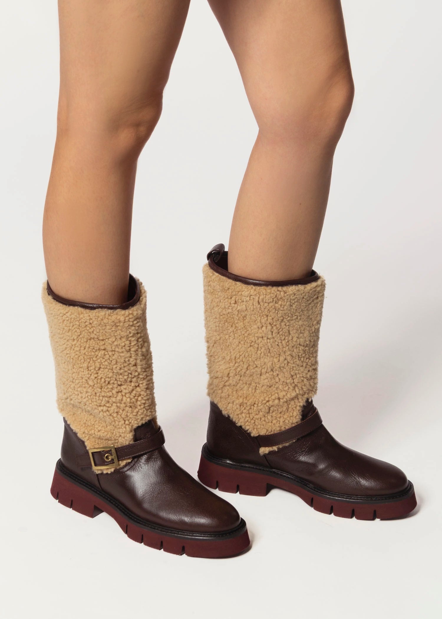 swatch_Natural/Brown shearling boot