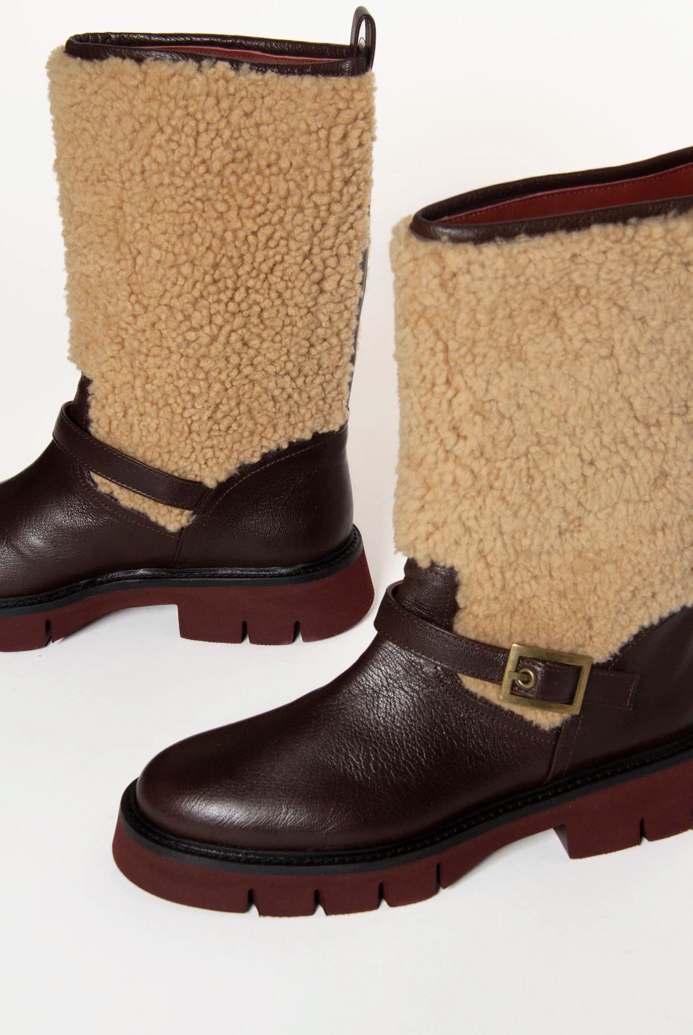 swatch_Natural/Brown shearling boot