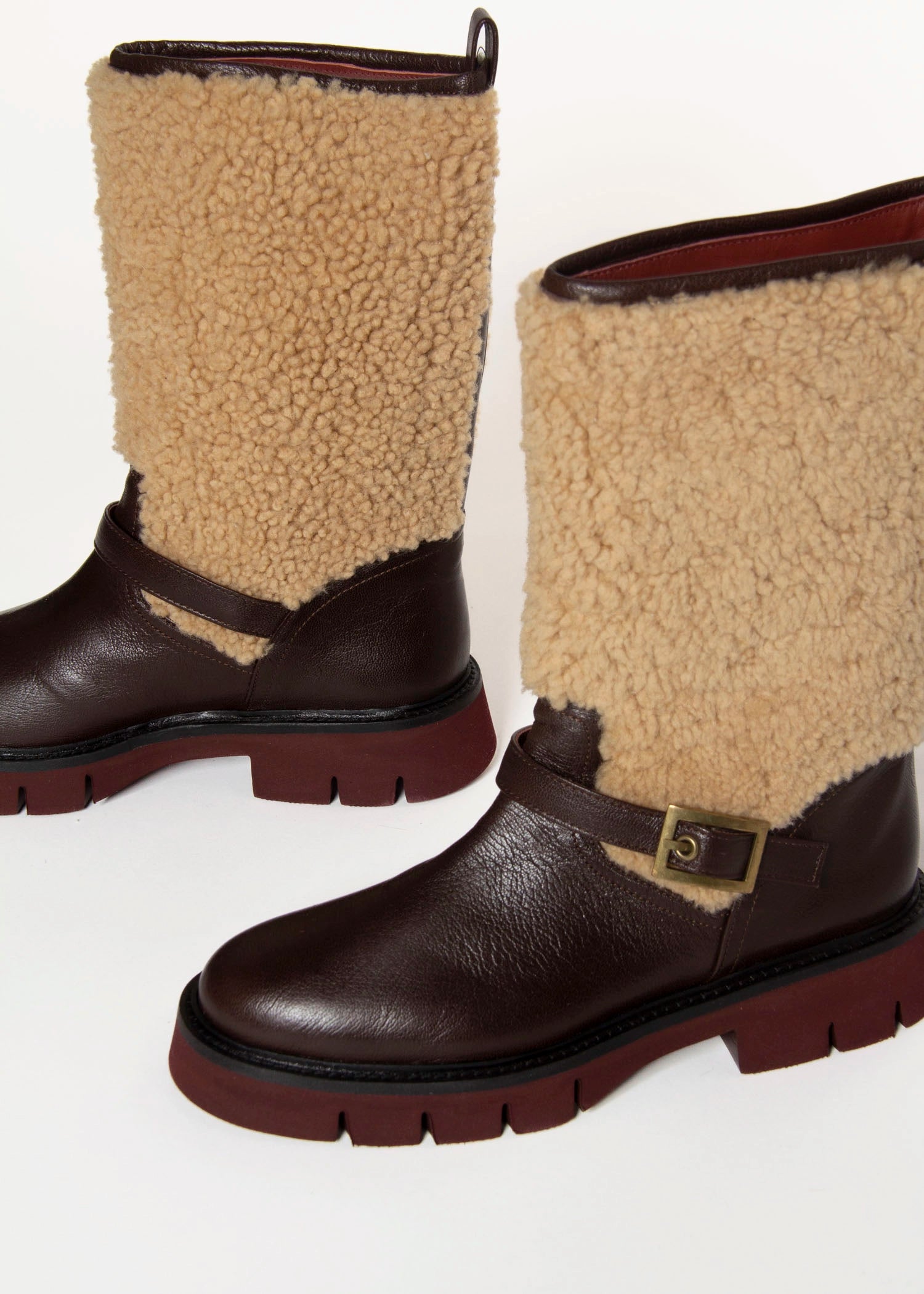 swatch_Natural/Brown shearling boot