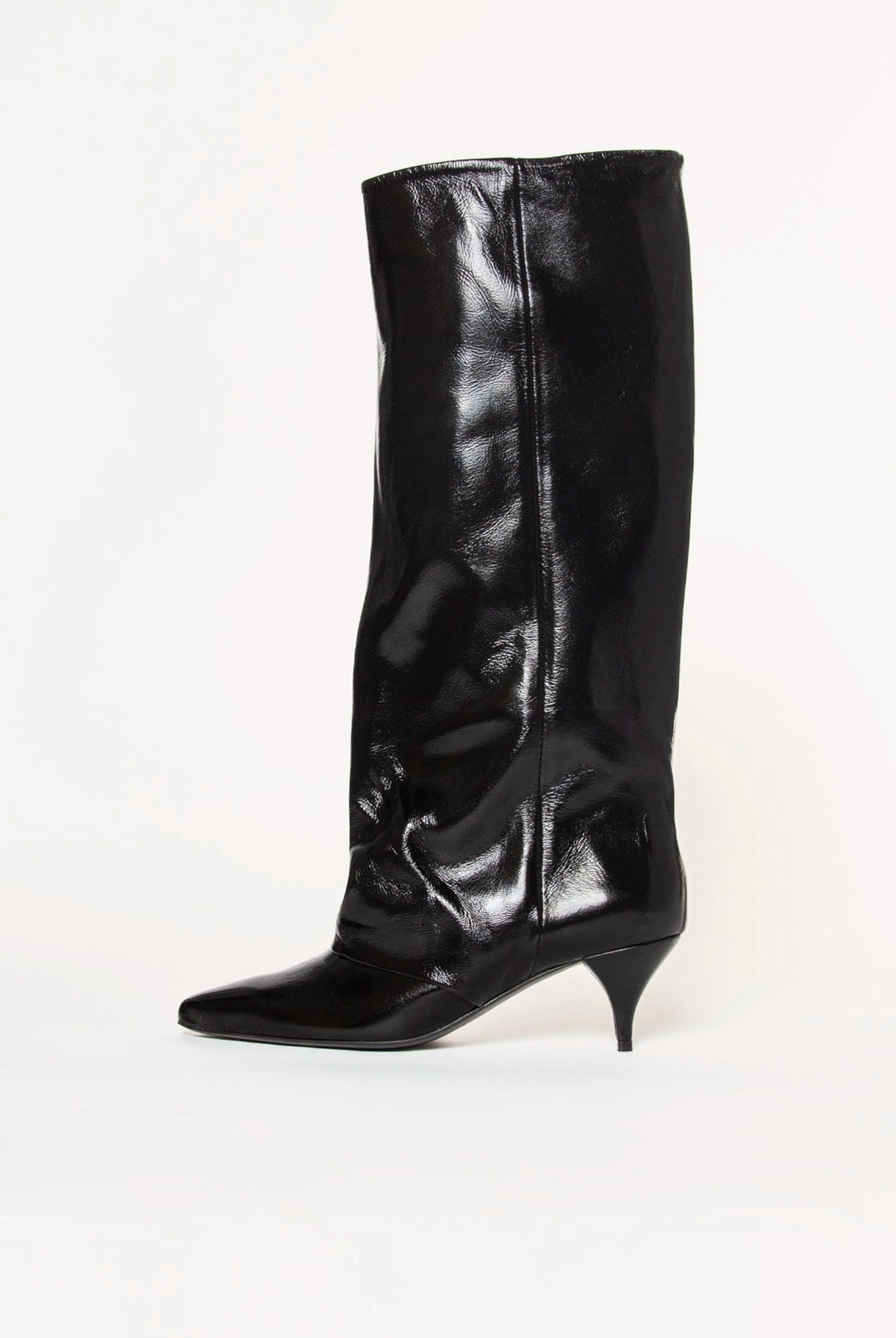 swatch_Black Patent fold over dress boot
