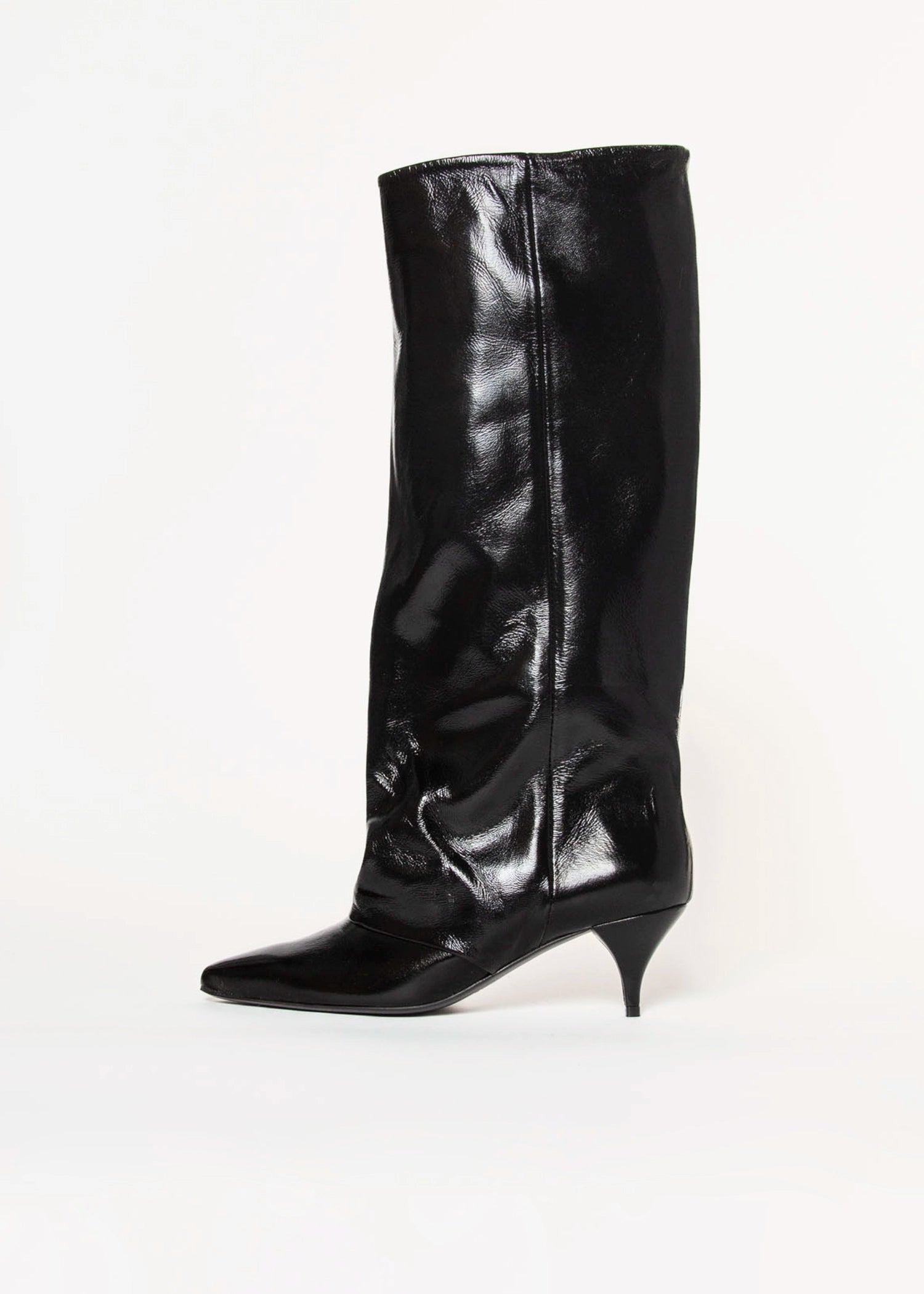 swatch_Black Patent fold over dress boot