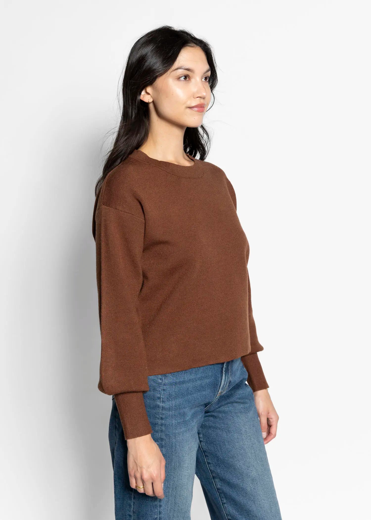 swatch_sepia balloon sleeve sweater apparel