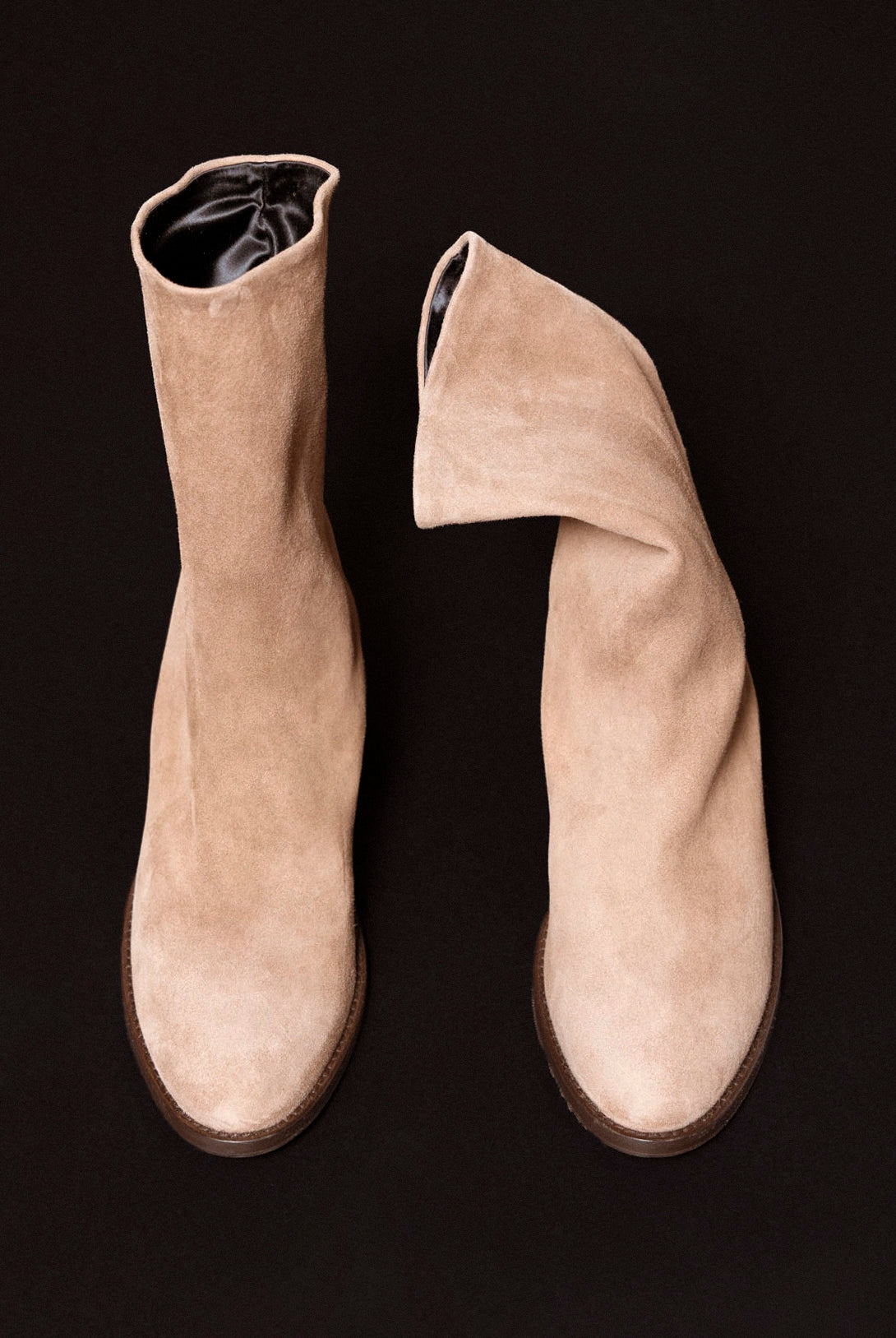 swatch_Light Taupe Suede l'idea italian leather sock boot