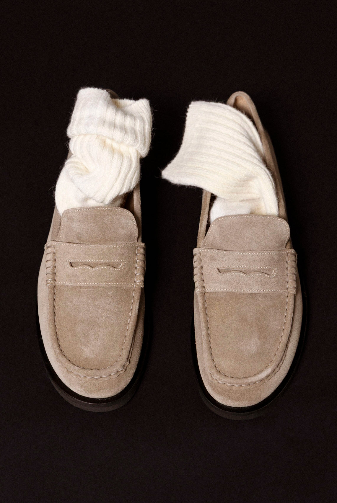 swatch_Taupe Suede l'idea italian leather penny loafer
