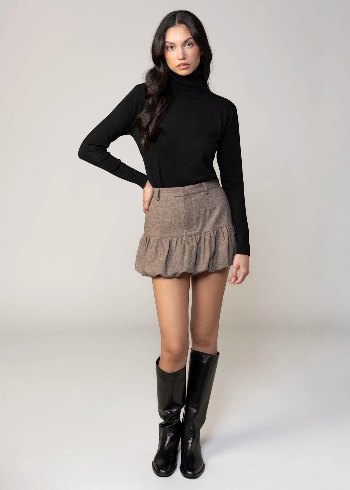 swatch_Brown elodie the label beatrice mini skirt