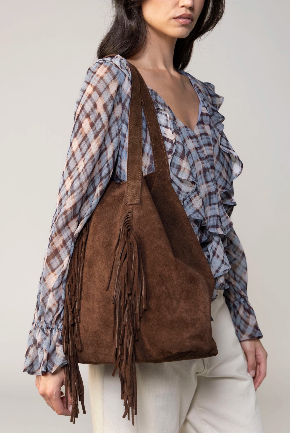 swatch_Brown como italian suede fringe toate