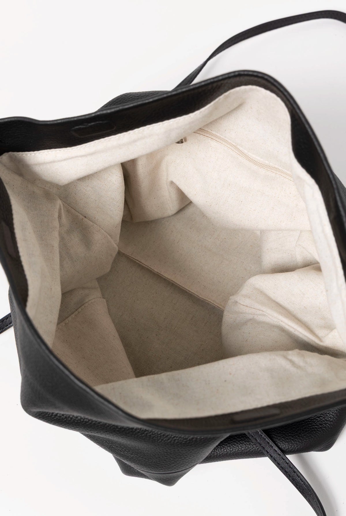swatch_Black sook sustainable class leather foldover tote