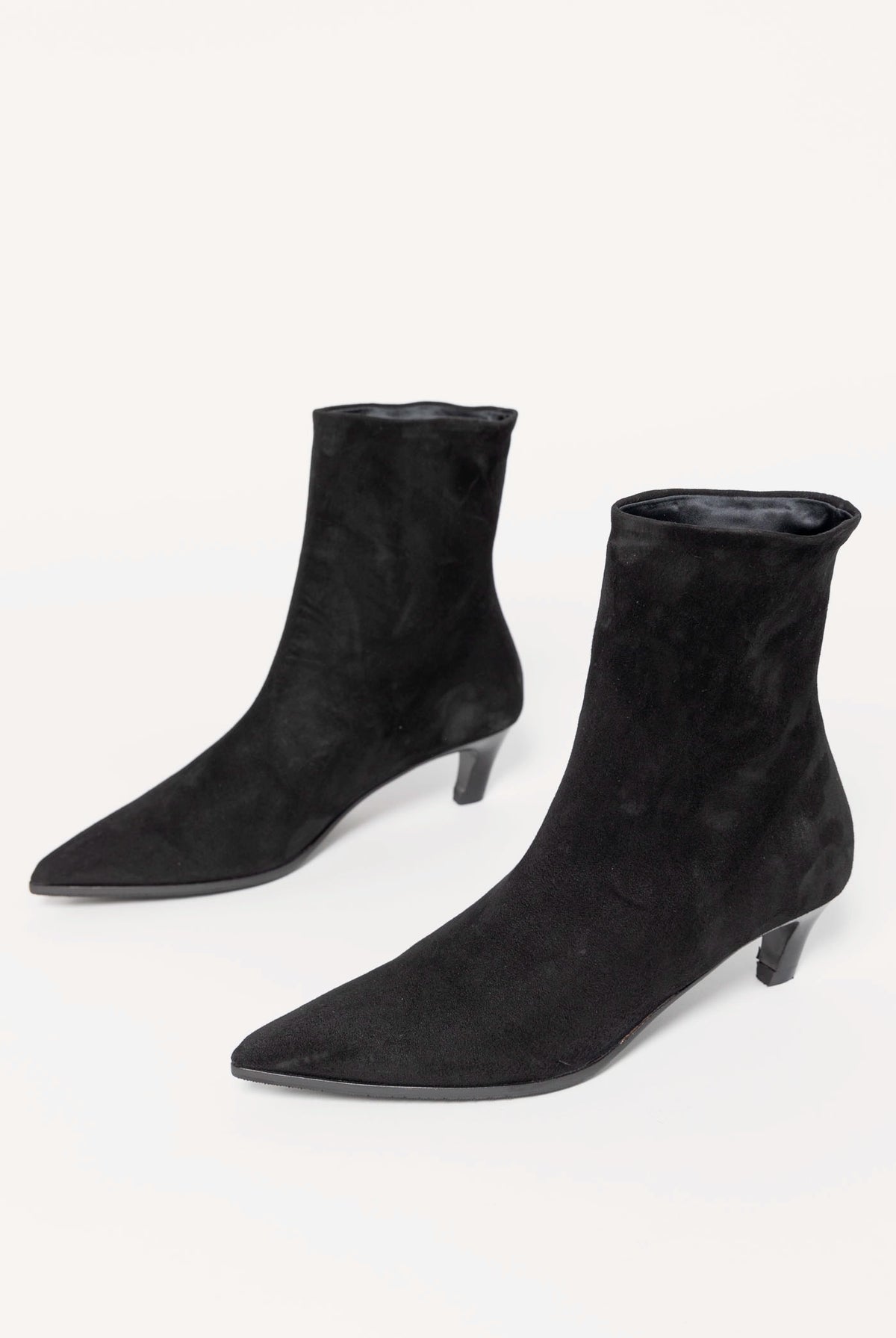 swatch_Black Suede l'idea italian suede pointed toe sock boot