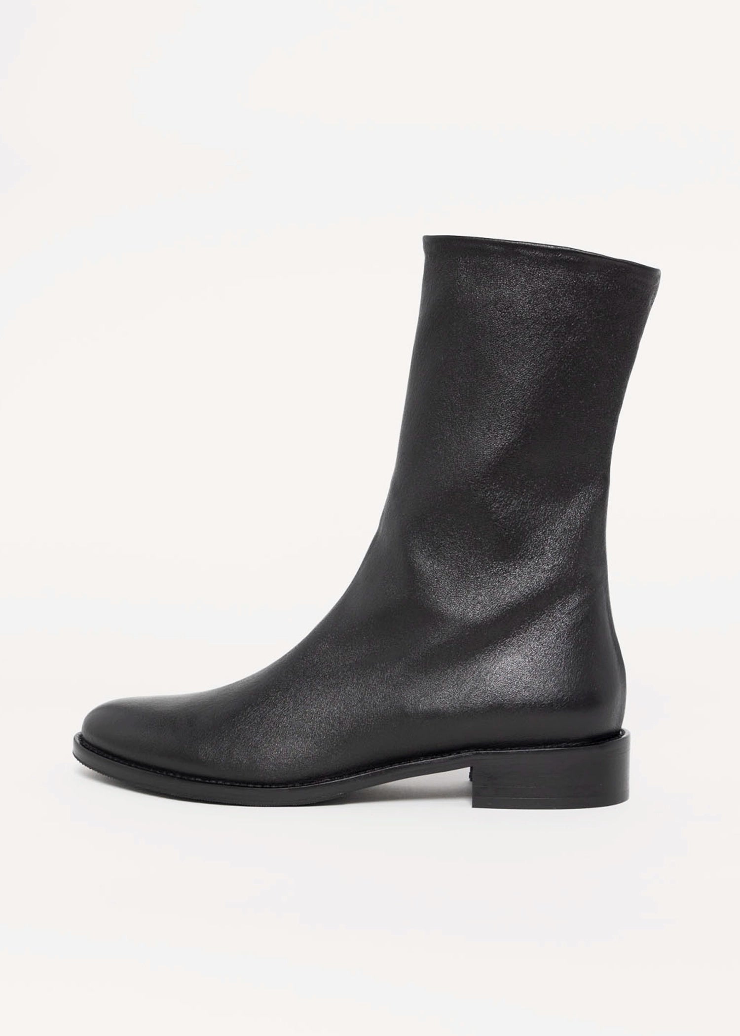 swatch_Black Leather l'idea italian leather sock boot