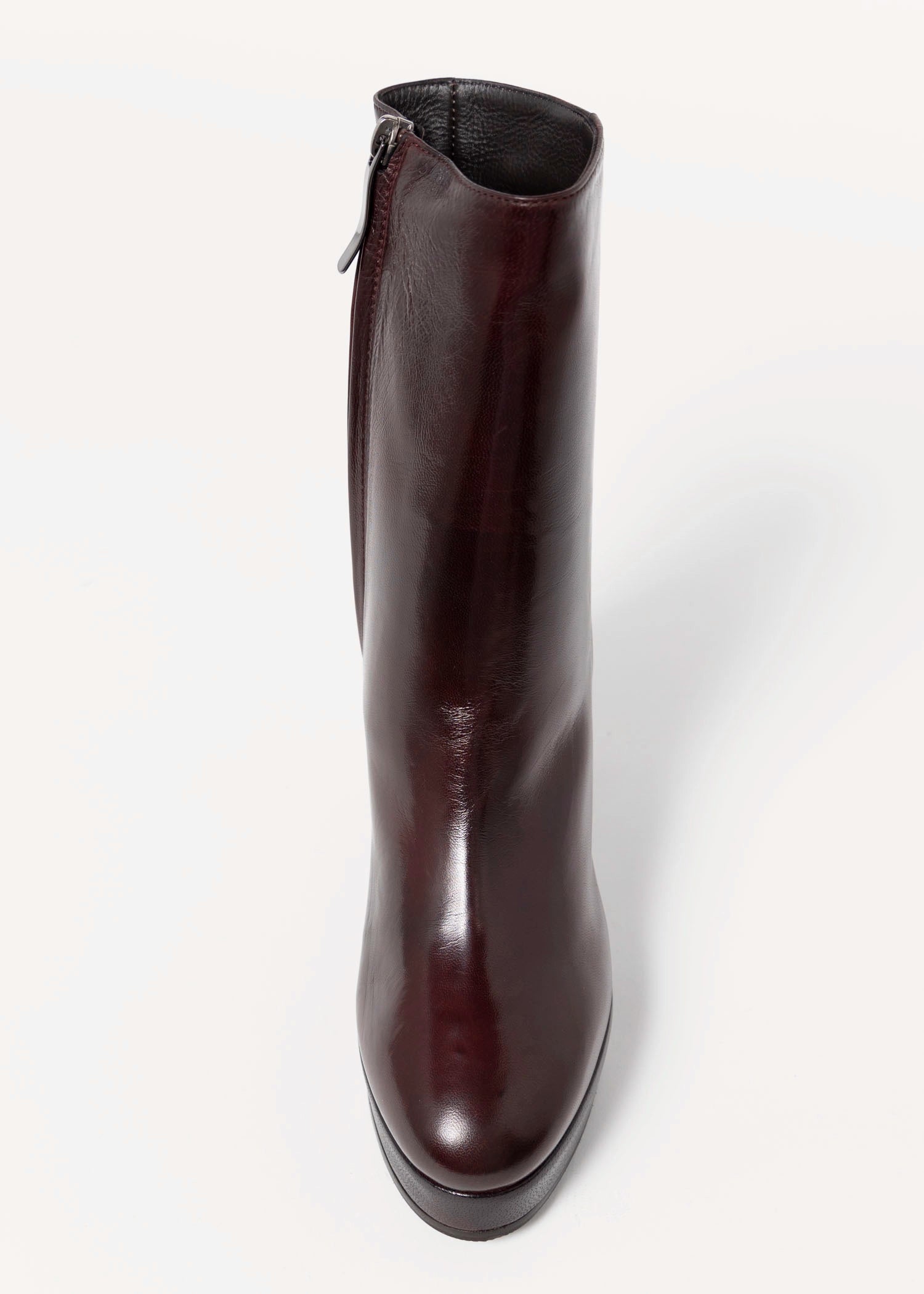 swatch_Rust Leather l'idea italian leather platform heeled boot