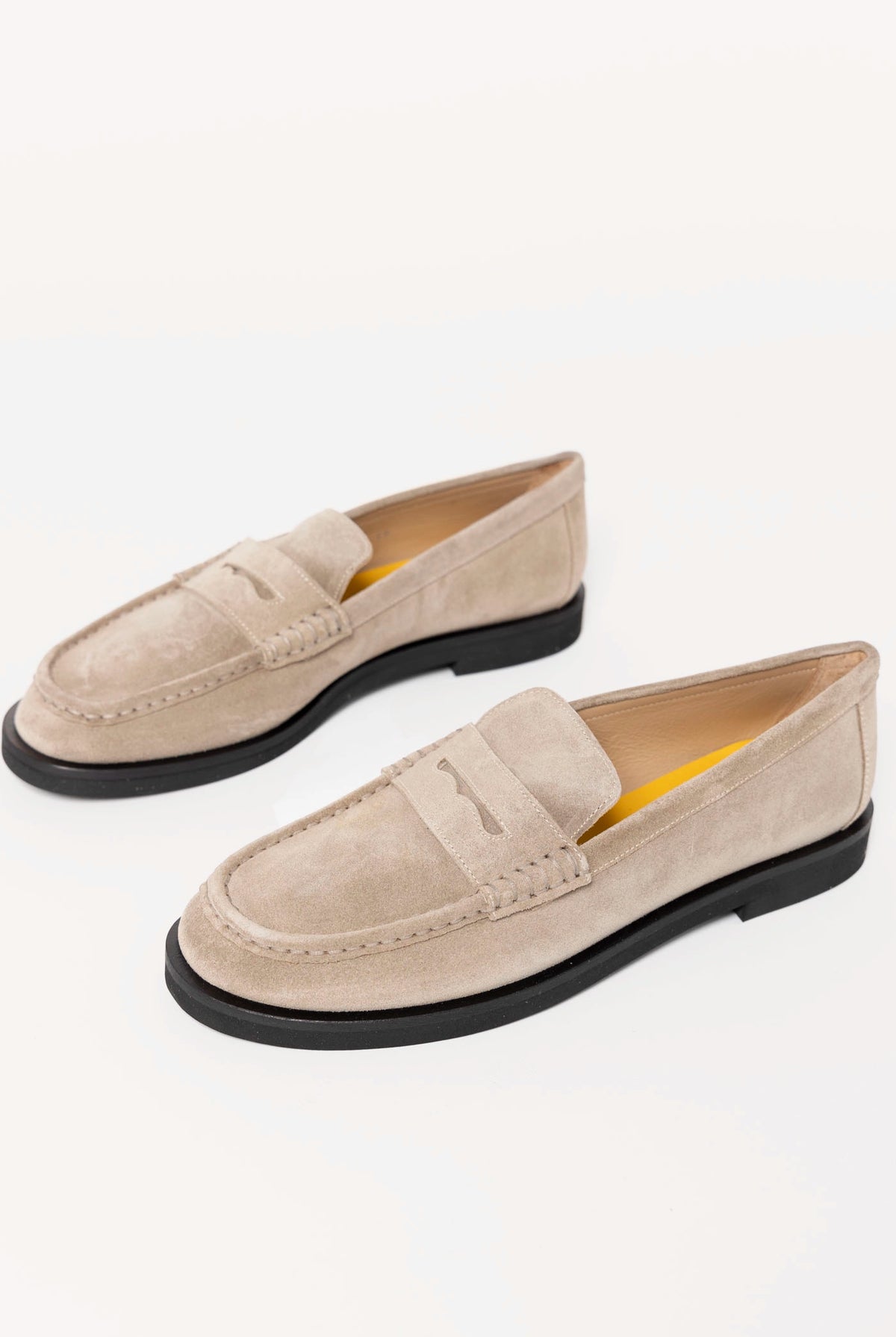 swatch_Taupe Suede l'idea italian leather penny loafer