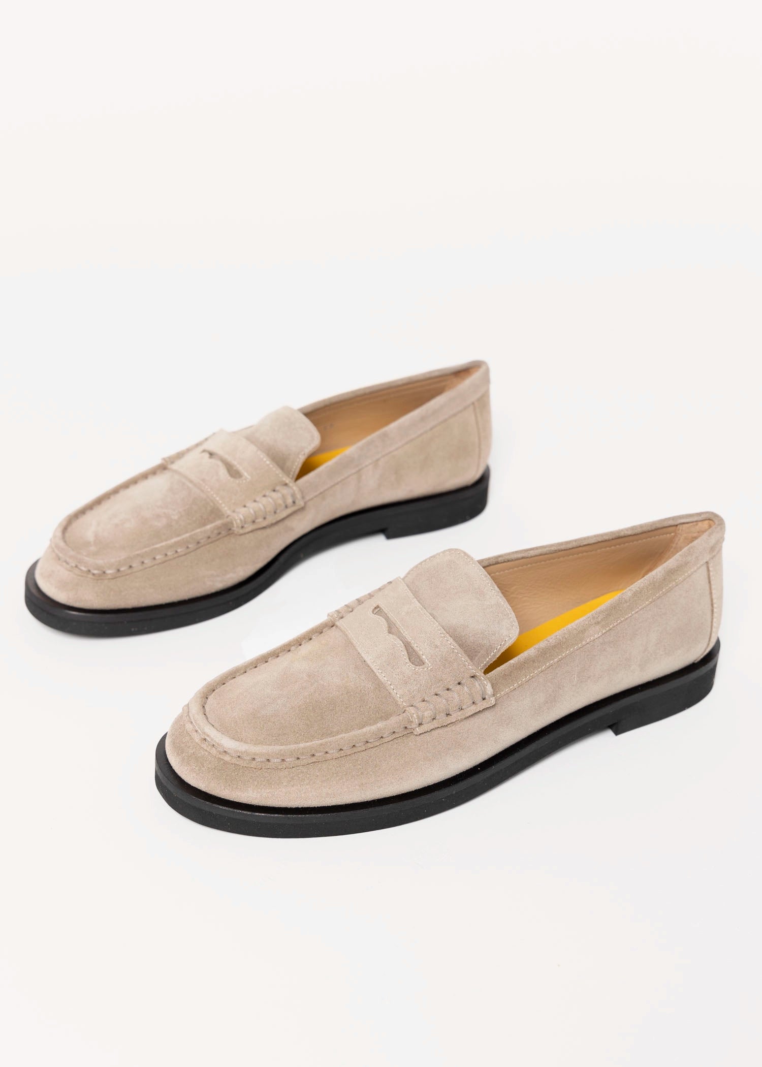 swatch_Taupe Suede l'idea italian leather penny loafer