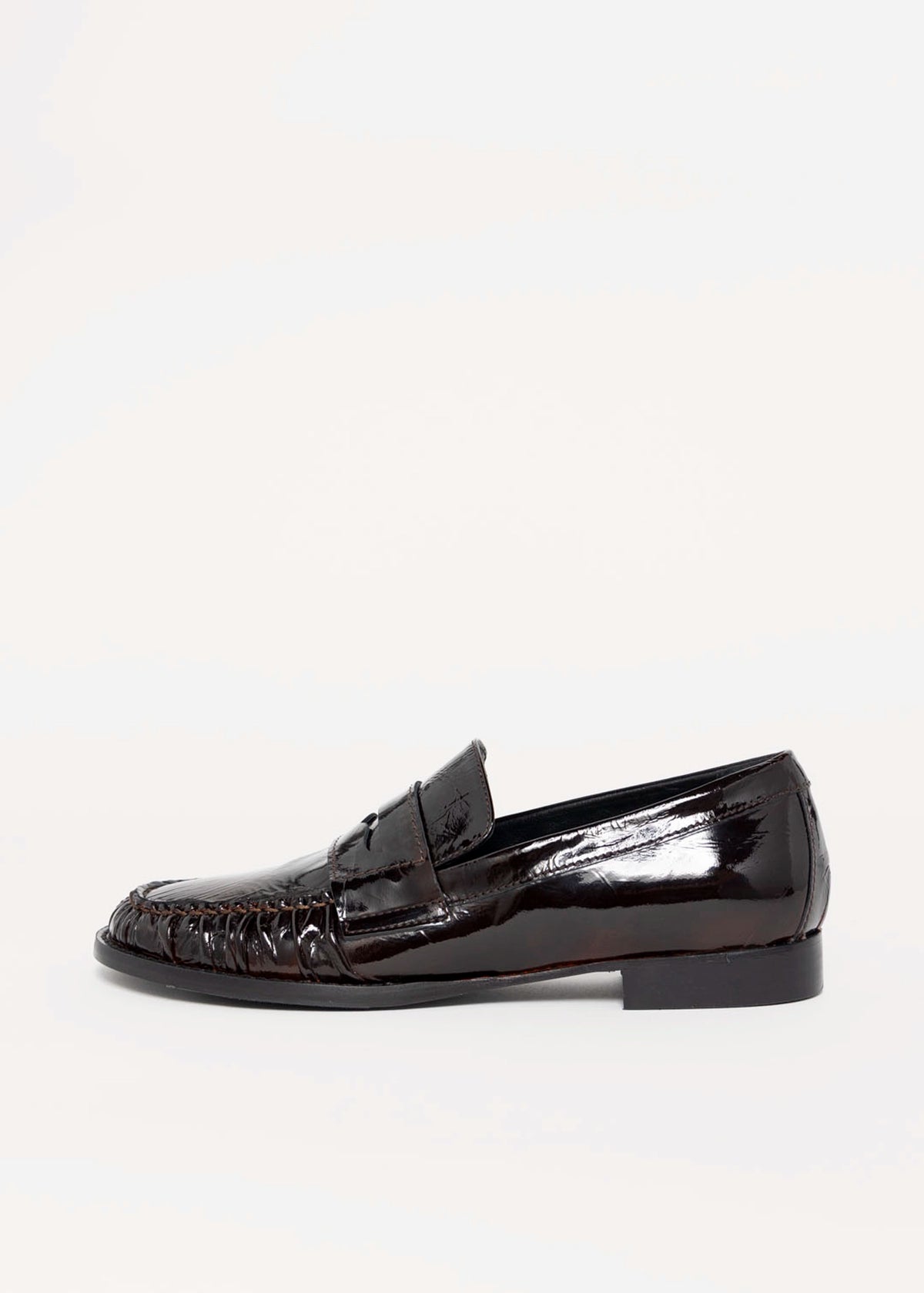swatch_Brick Patent l'idea italian patent leather ruched loafer