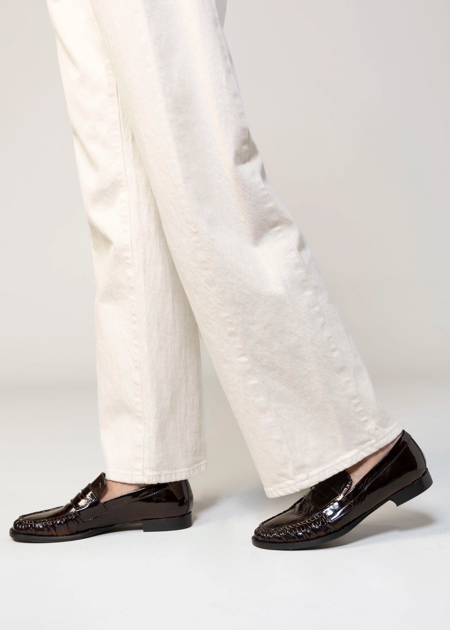 swatch_Brick Patent l'idea italian patent leather ruched loafer