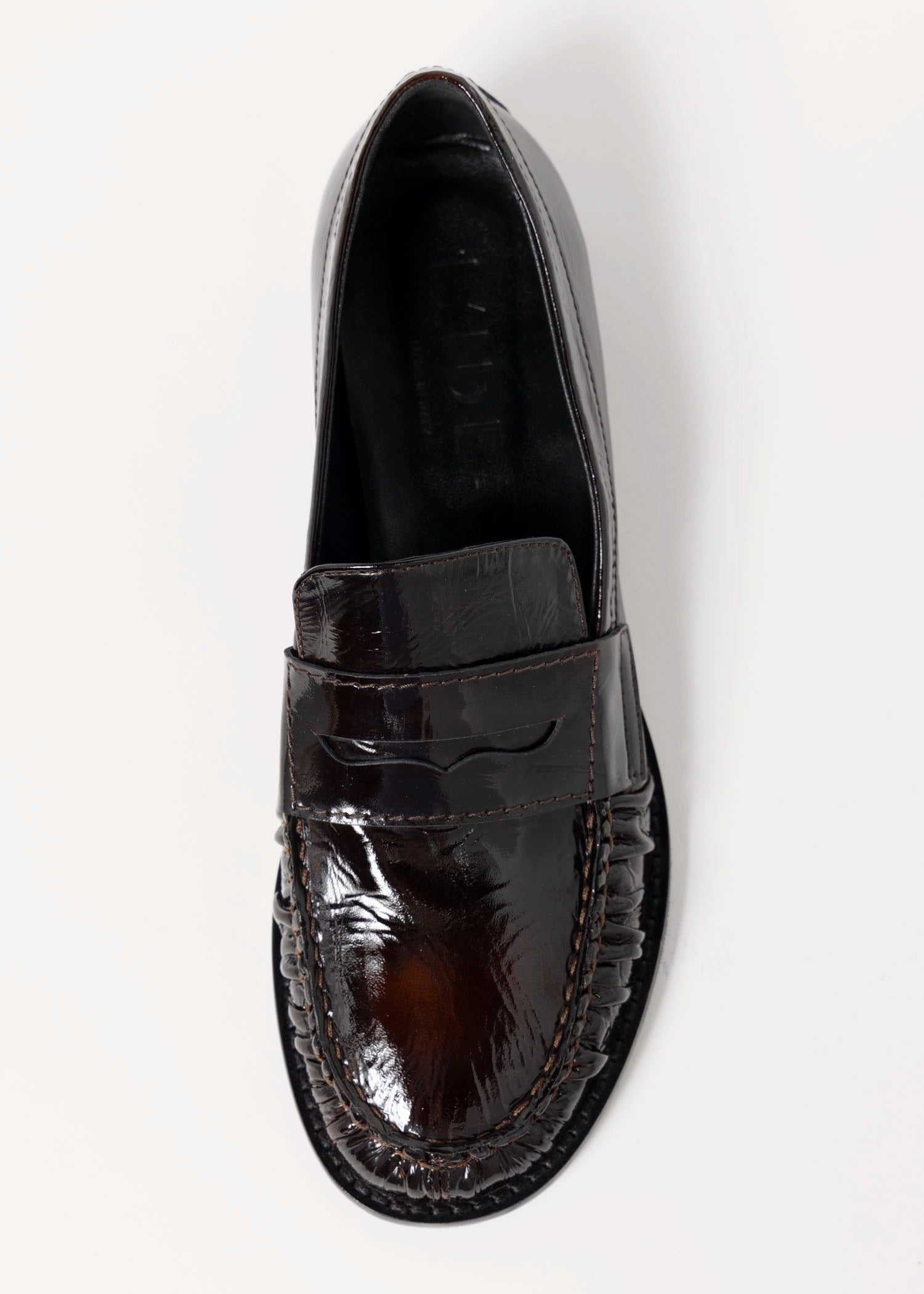 swatch_Brick Patent l'idea italian patent leather ruched loafer