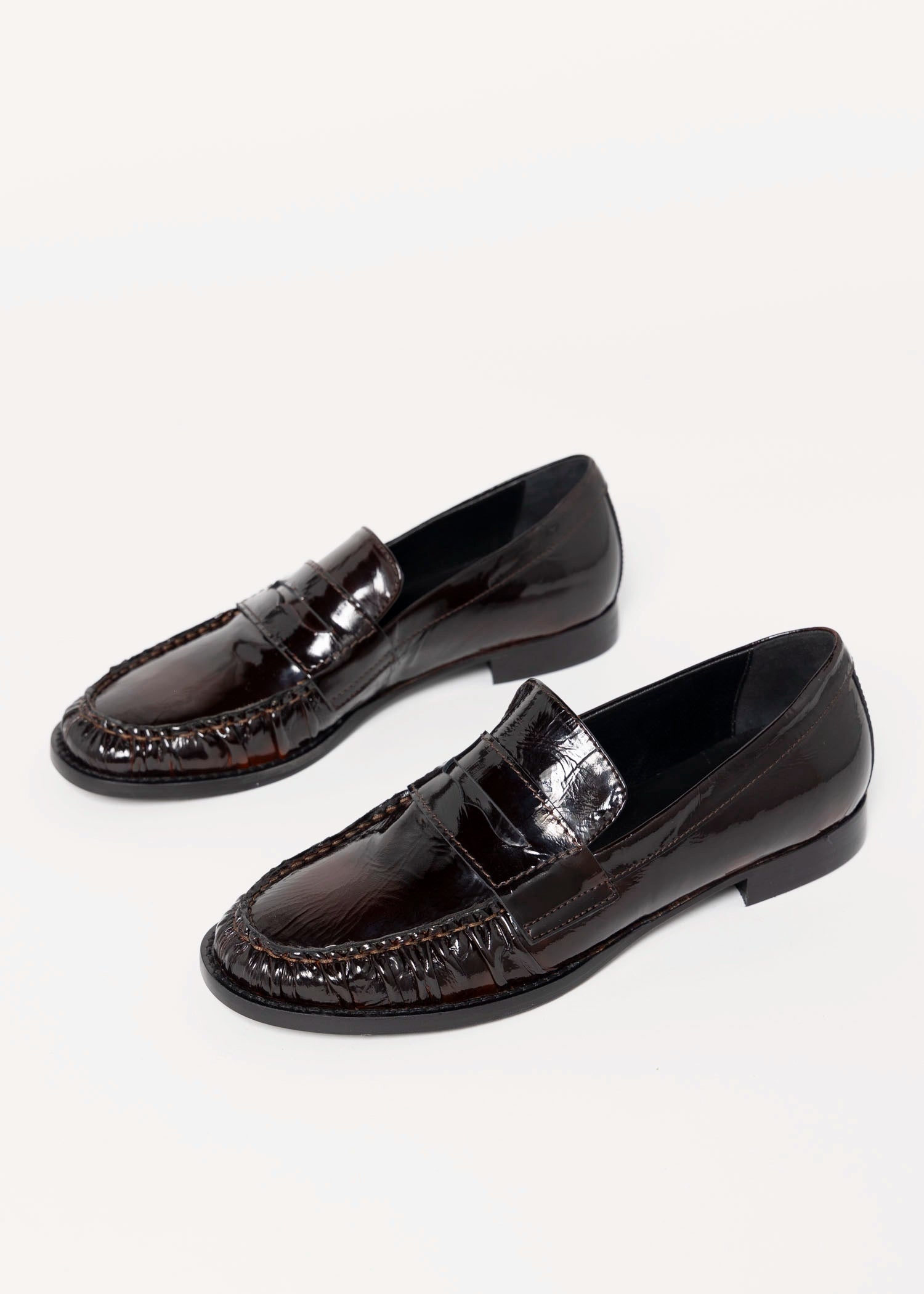 swatch_Brick Patent l'idea italian patent leather ruched loafer
