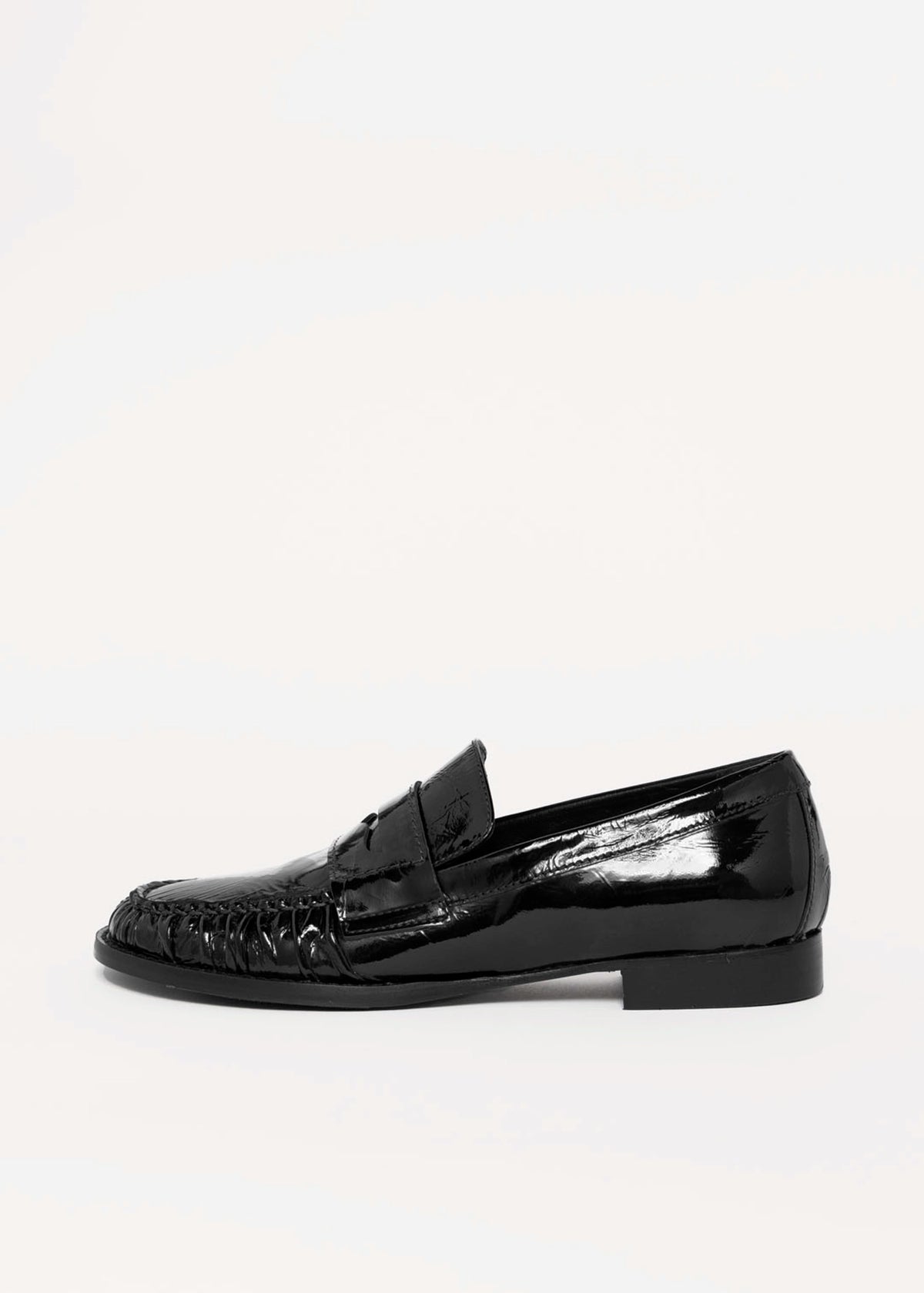 swatch_Black Patent l'idea italian patent leather ruched loafer