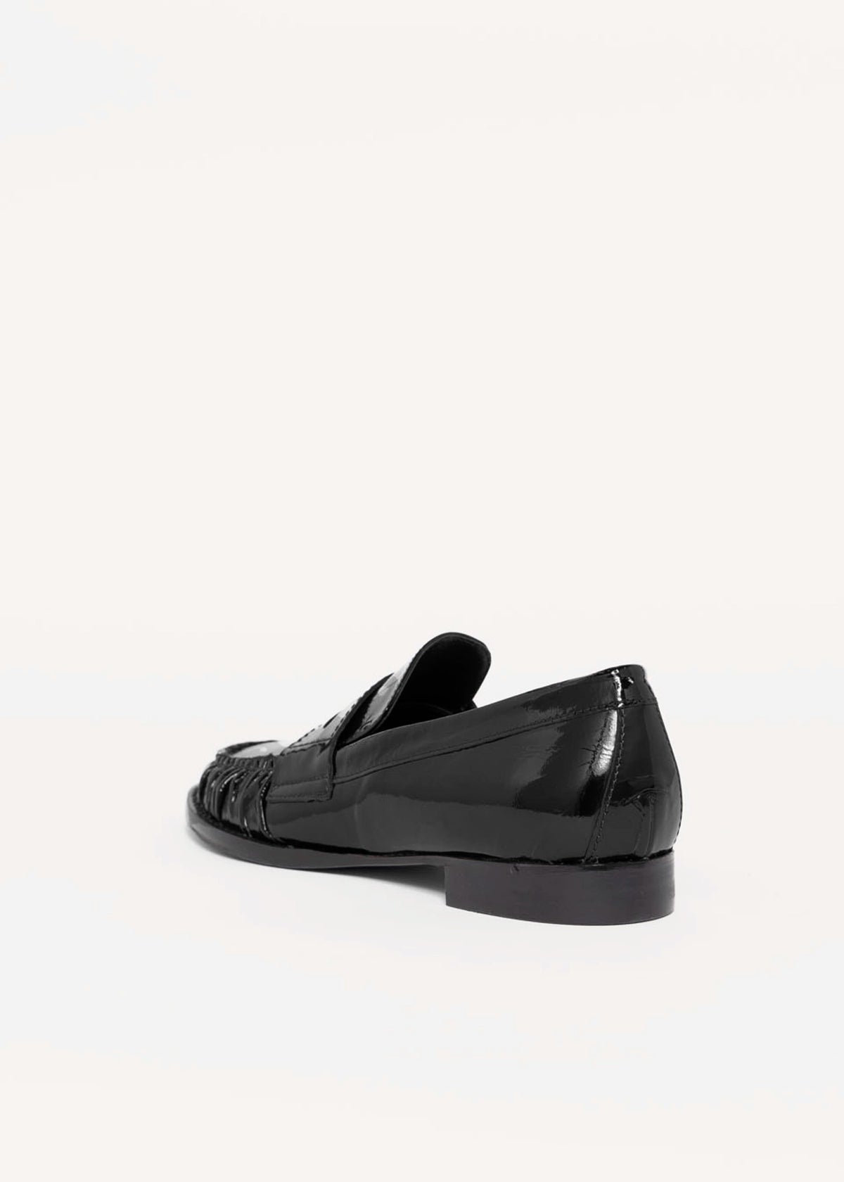 swatch_Black Patent l'idea italian patent leather ruched loafer