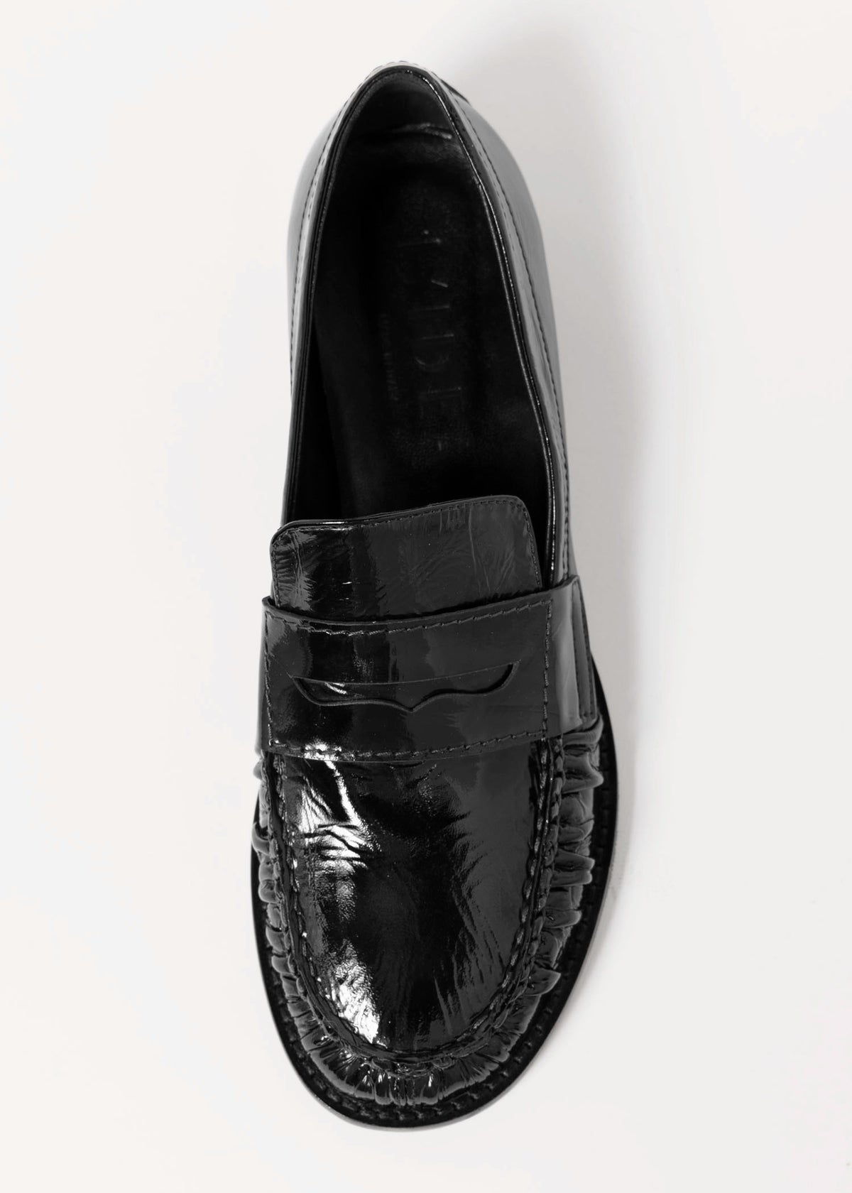 swatch_Black Patent l'idea italian patent leather ruched loafer